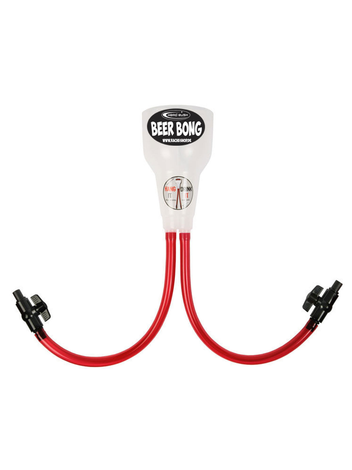 Entonnoir à bière double 70 cm rouge Headrush Beer bong®