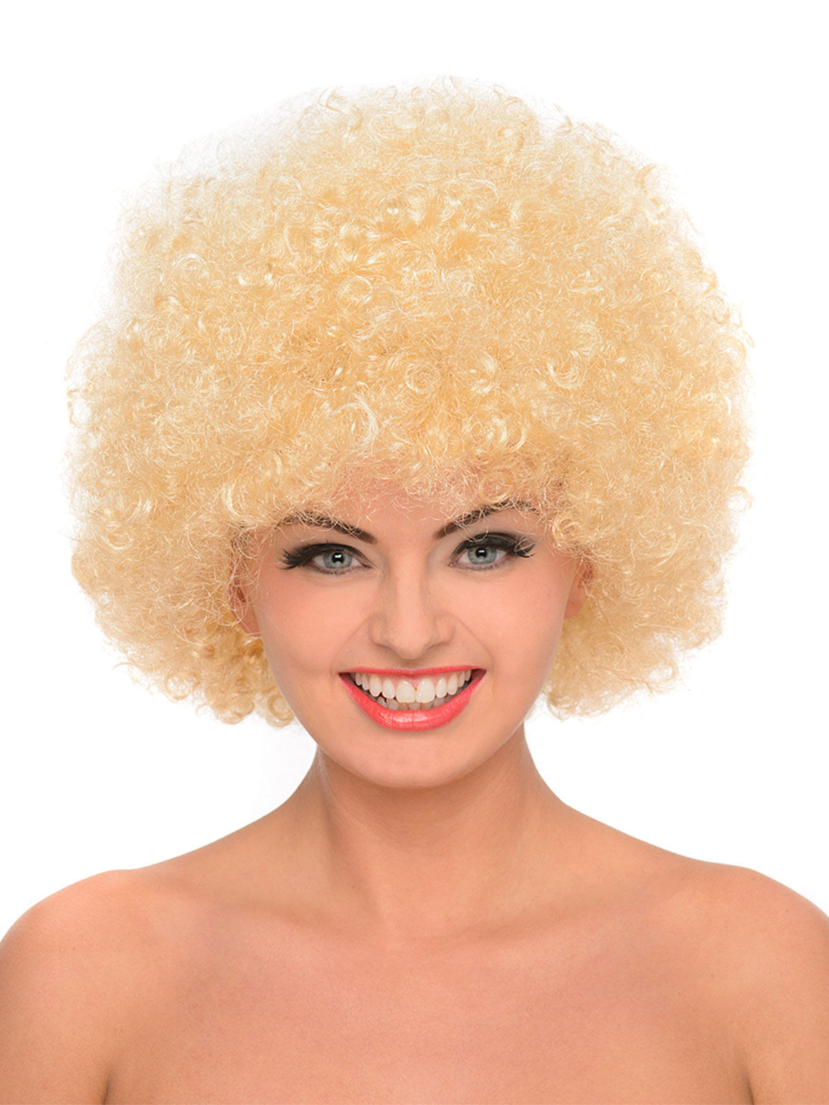 Perruque afro années 70 unisexe blonde