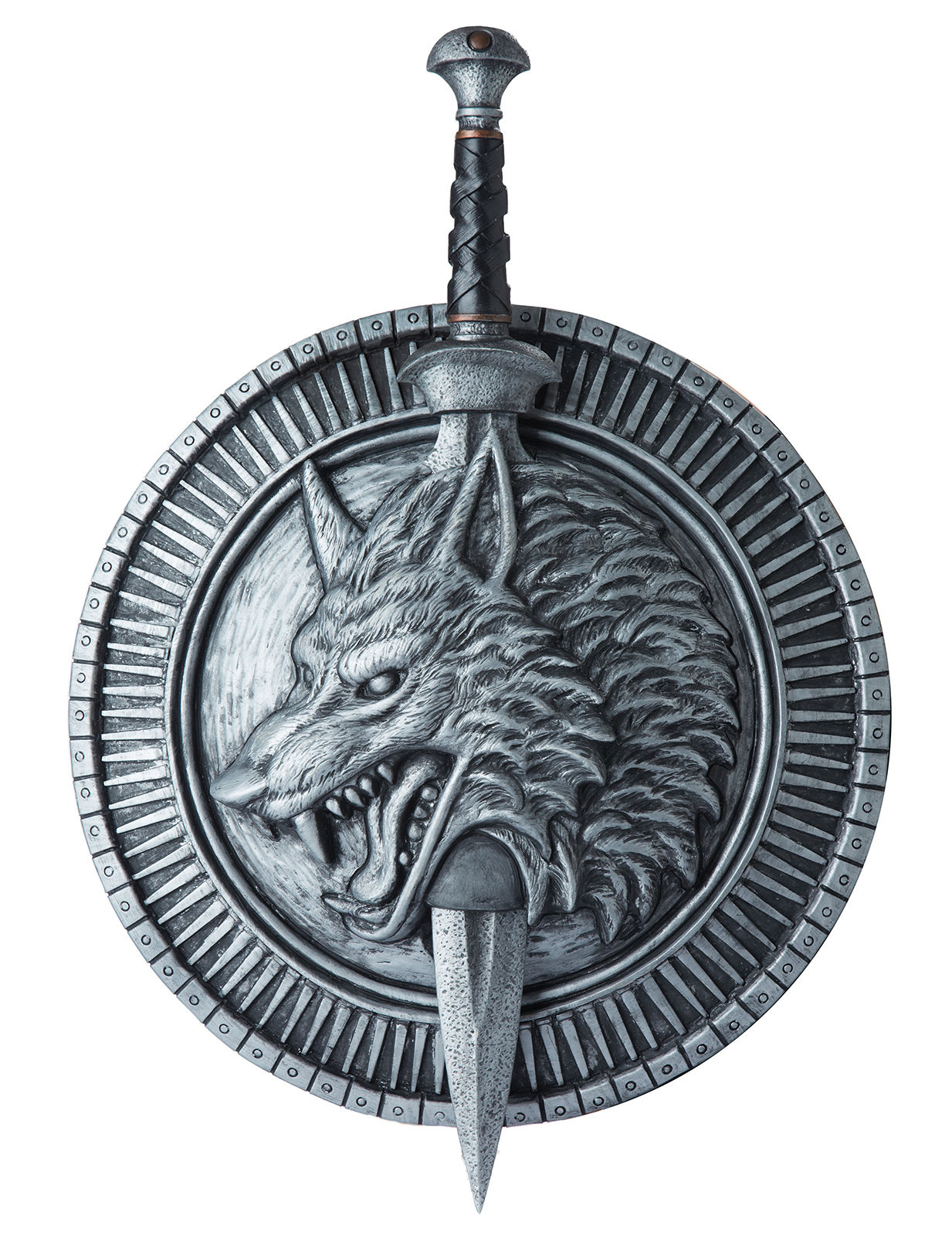 Glaive et bouclier de guerrier au loup adulte