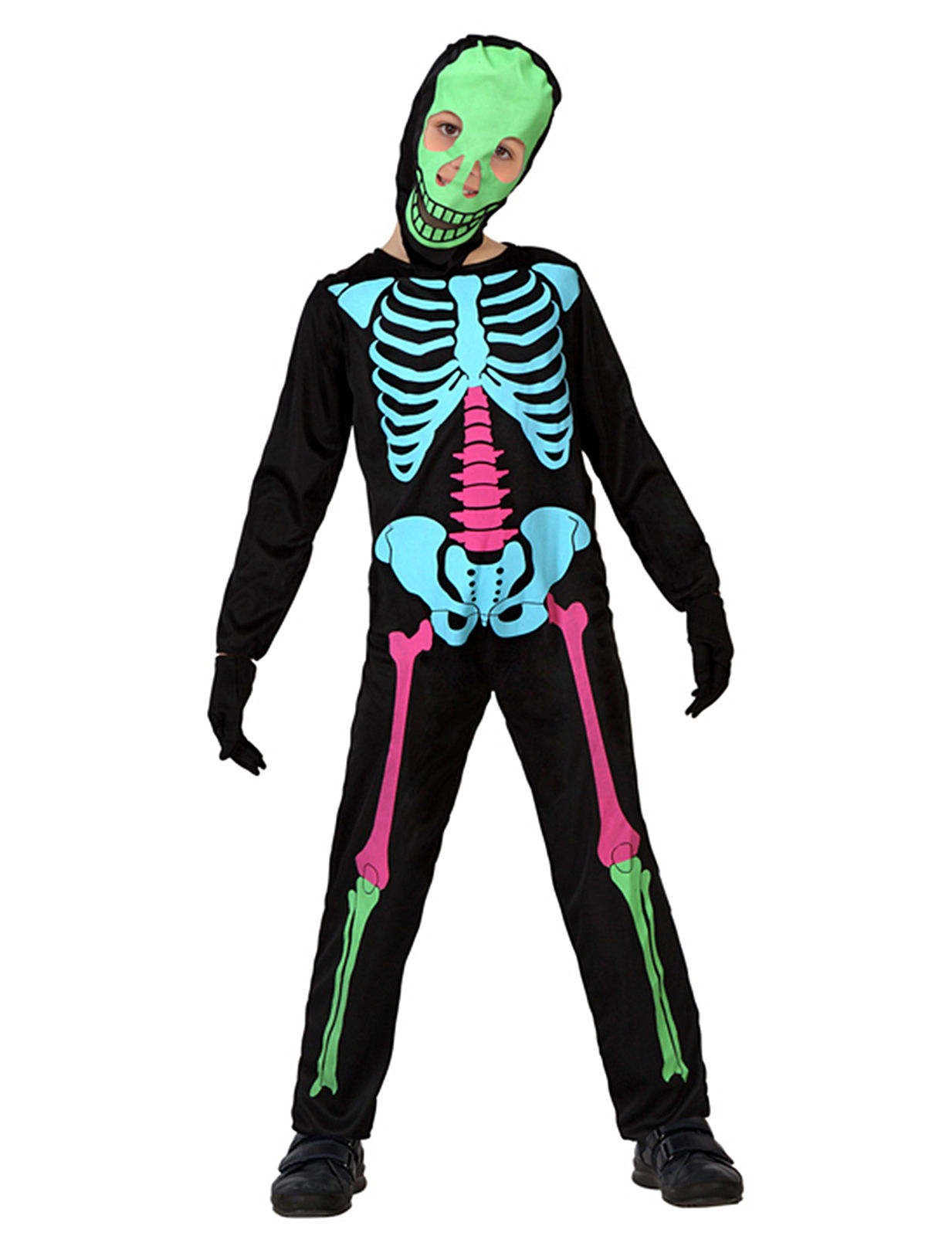 Déguisement squelette multicolore enfant Halloween