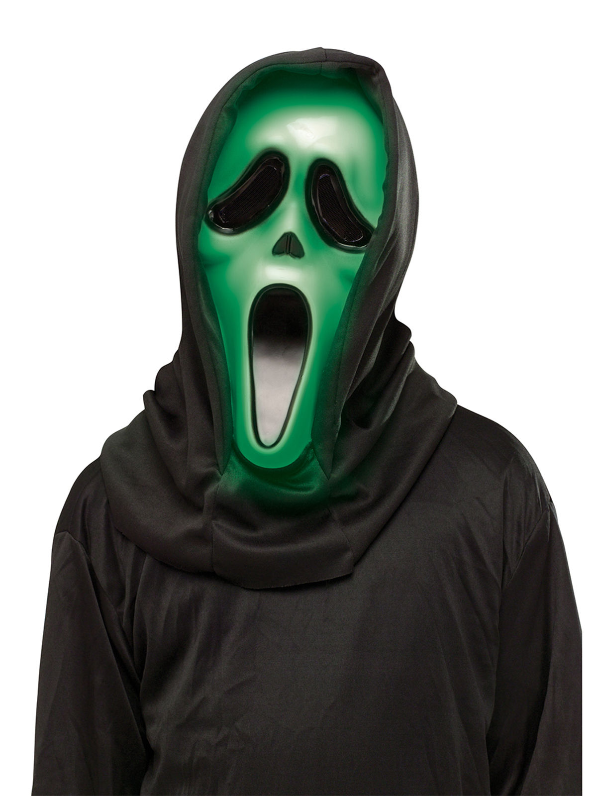 Masque Scream lumineux vert et noir