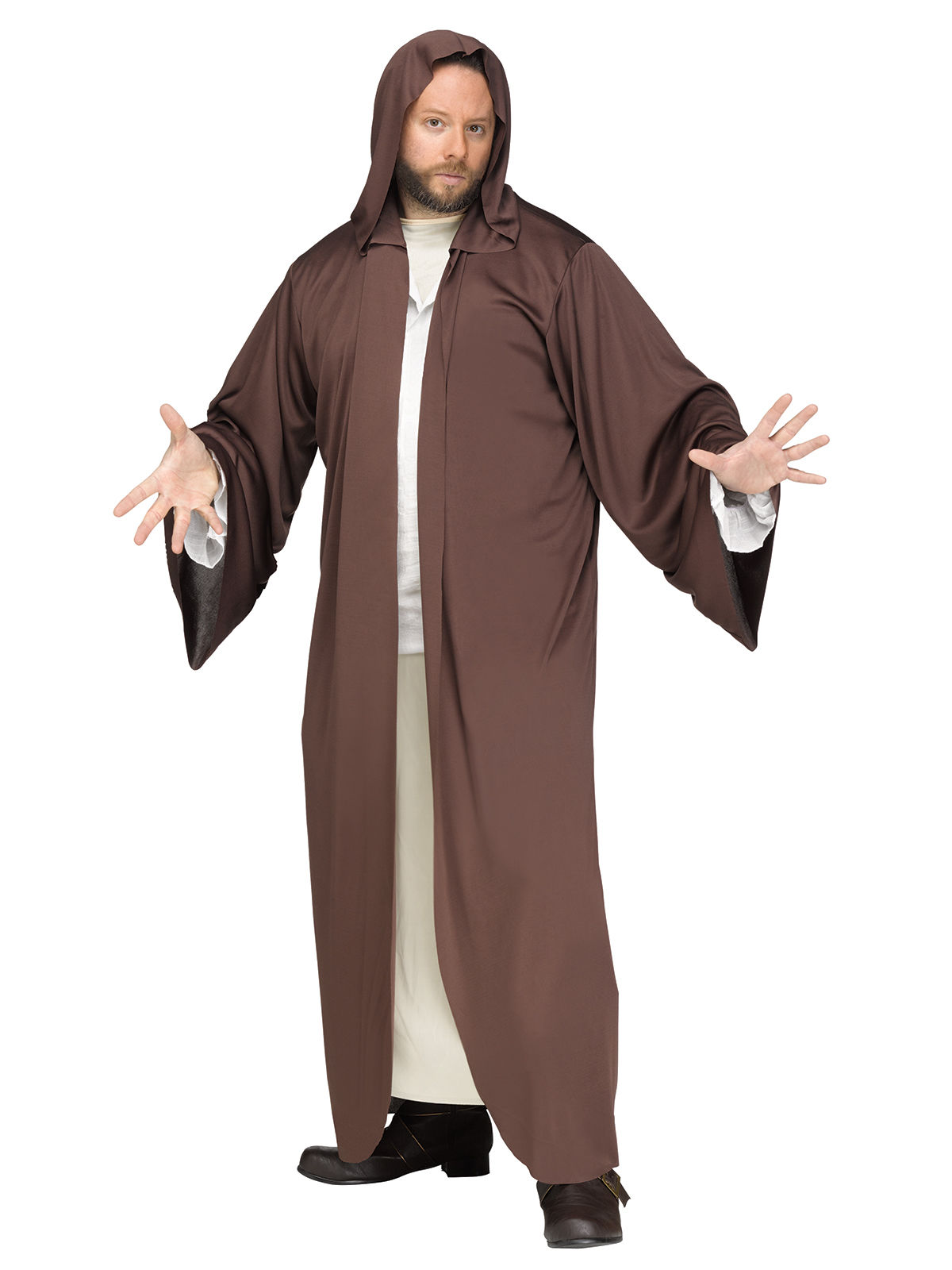 Robe cape encapuchonnée marron