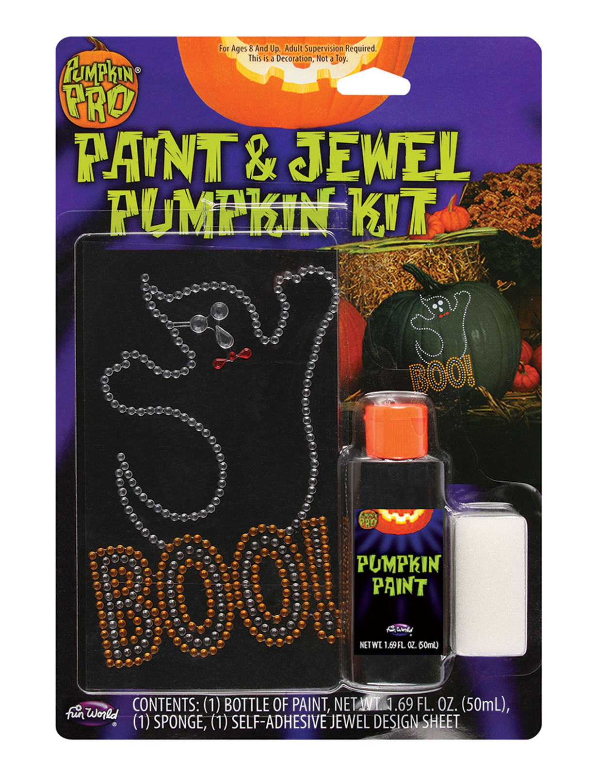 Kit de décoration peinture et strass pour citrouille