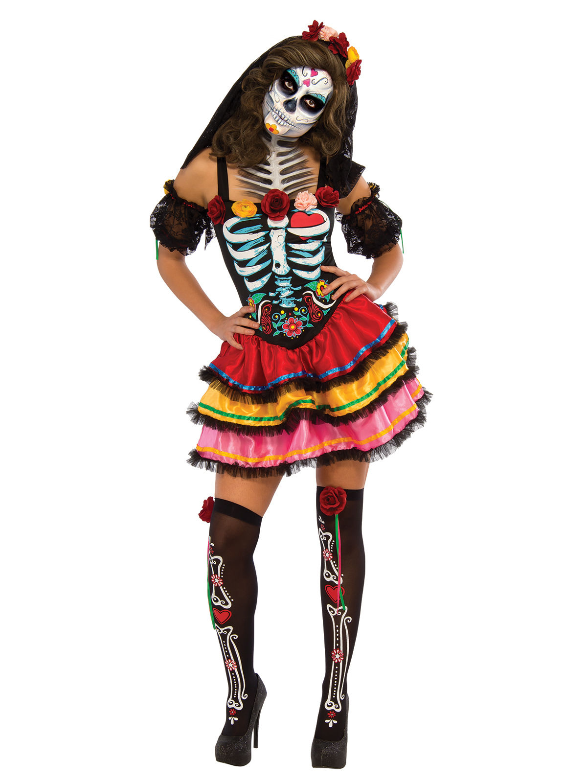 Déguisement Dia de los muertos multicolore Halloween