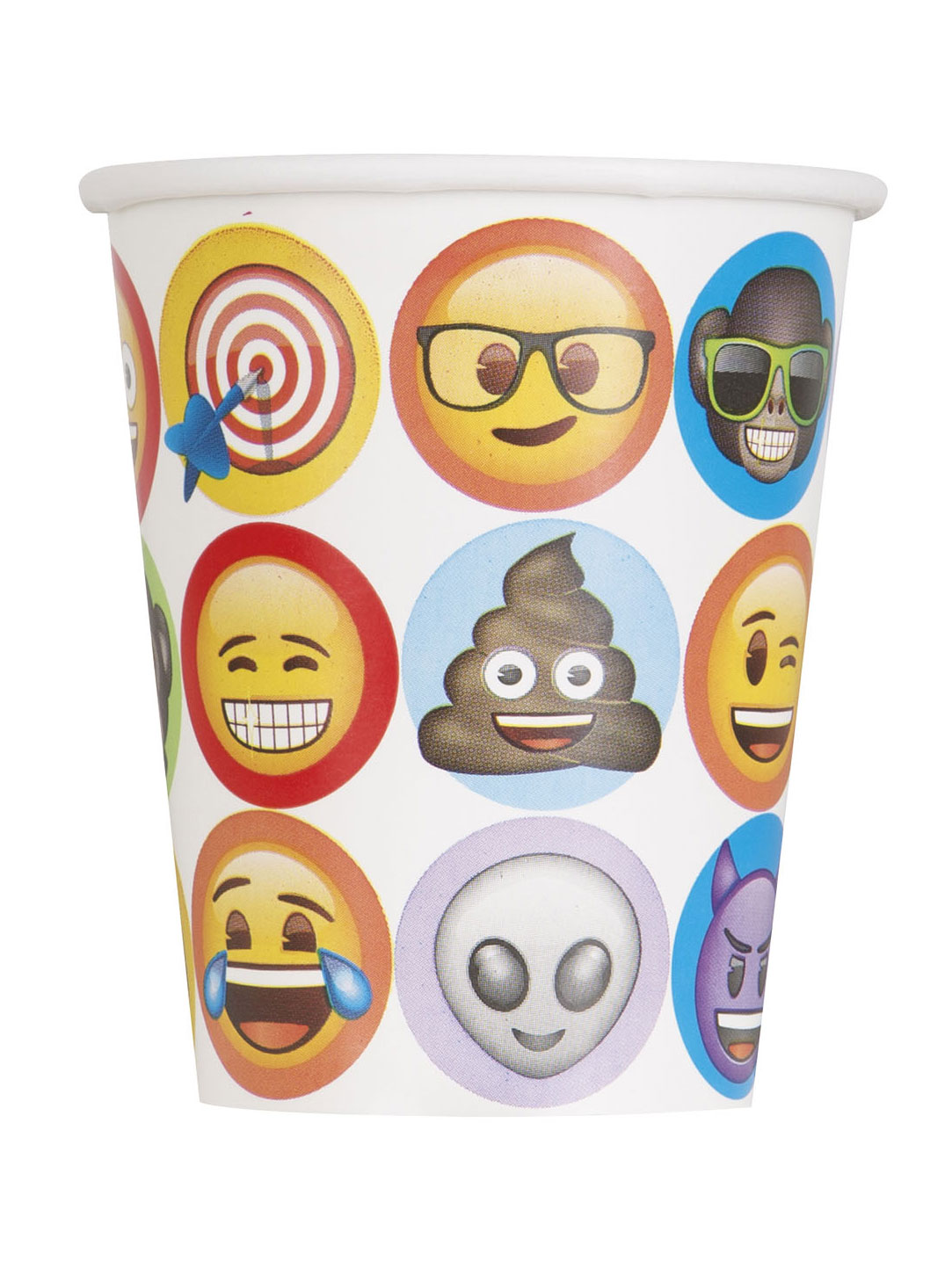 8 Gobelets en carton Emoji 270 ml