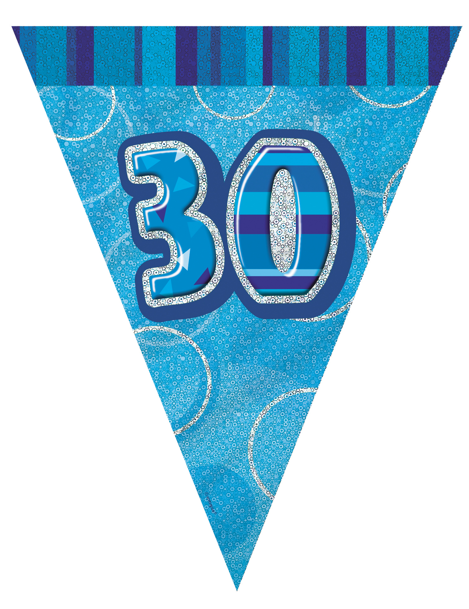 Guirlande fanions bleu Age 30 ans 2,74m