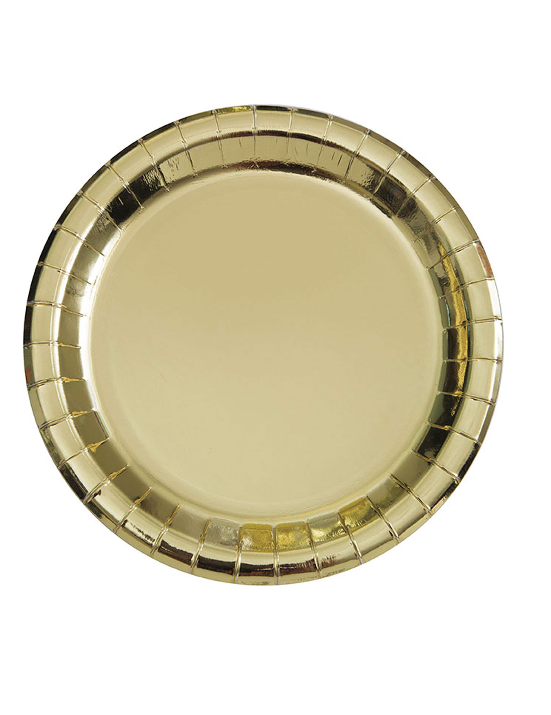 8 Assiettes en carton métallisé or 23 cm