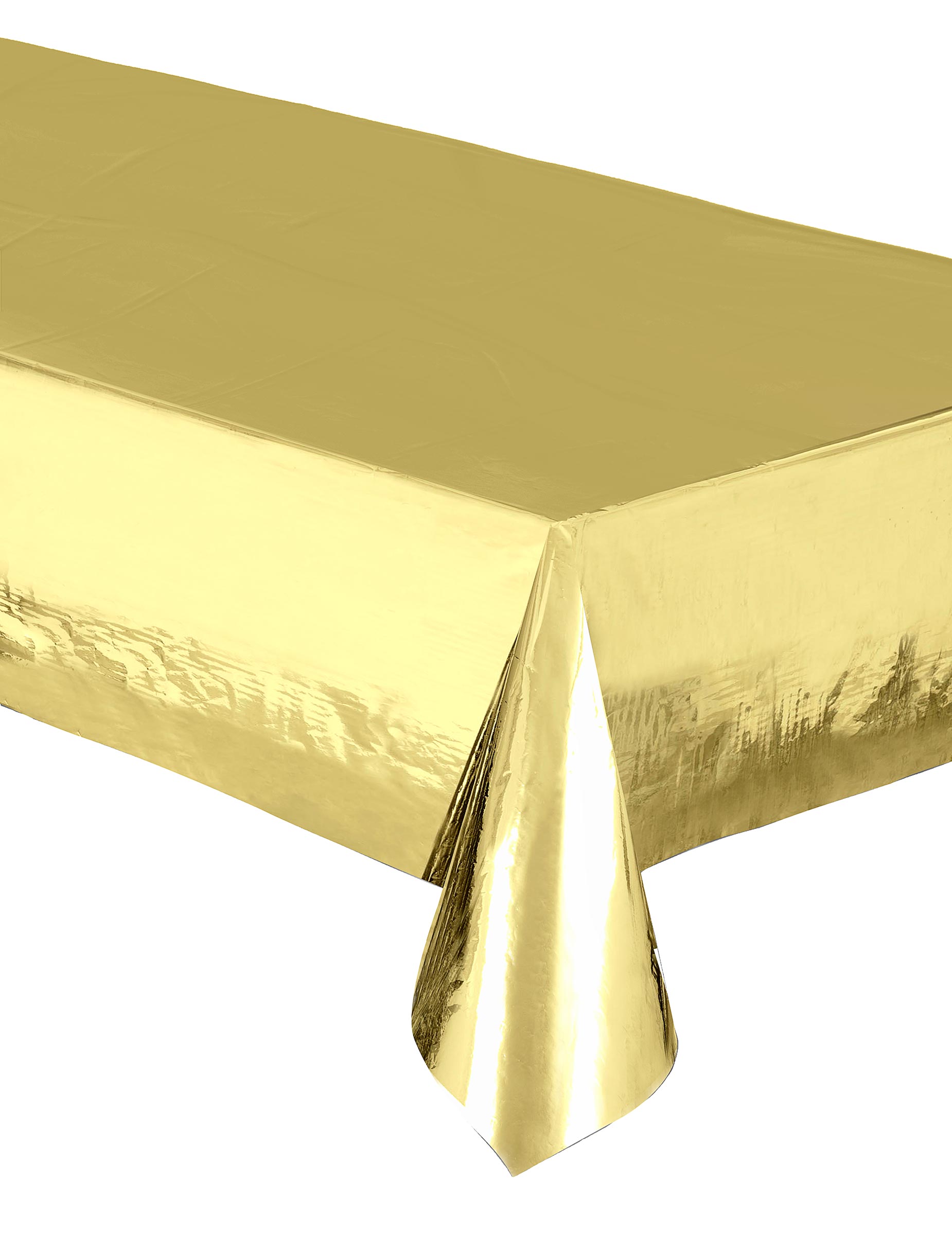 Nappe plastique métallisée doré brillant 137 x 274 cm