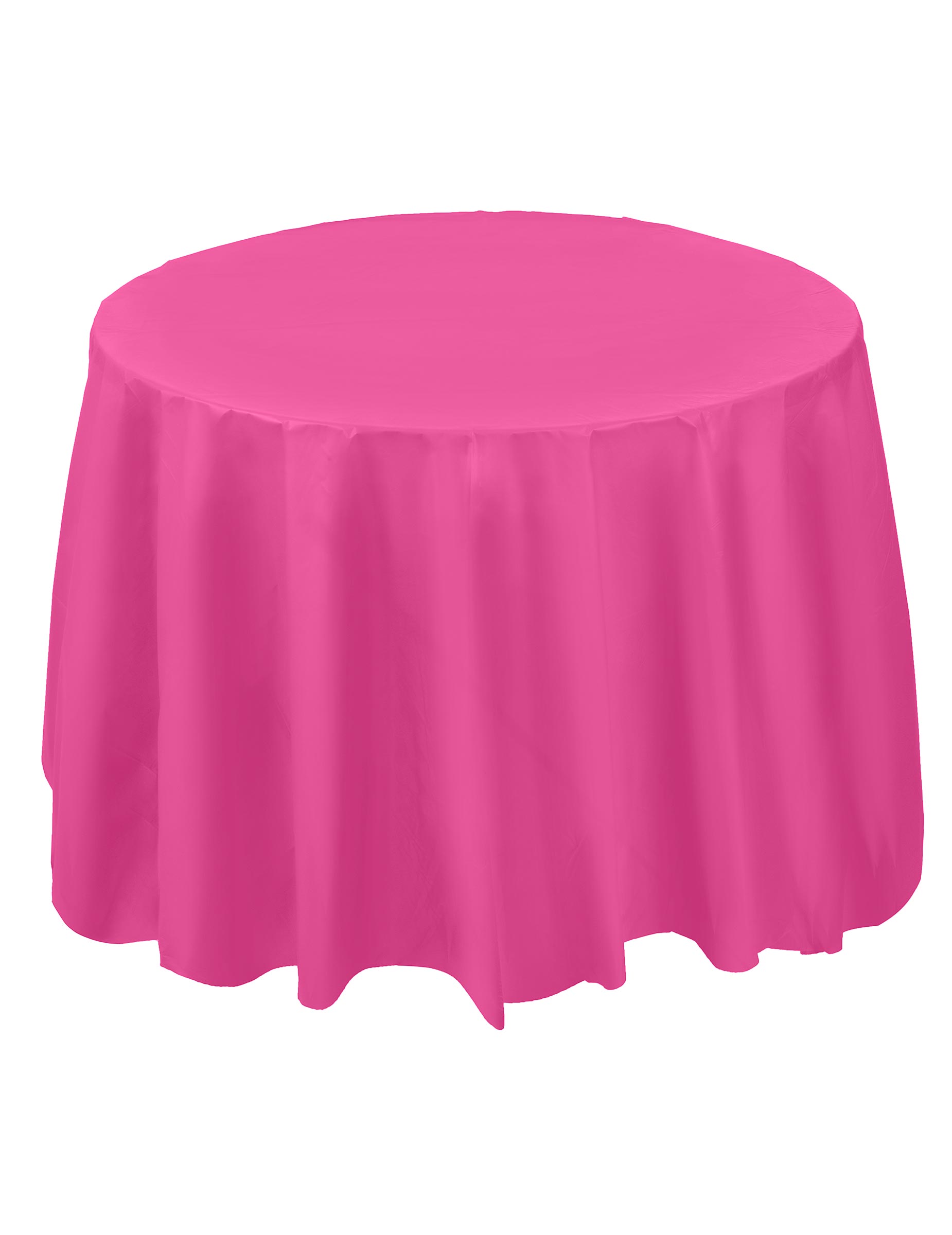 Nappe plastique ronde rose fuchsia 213 cm