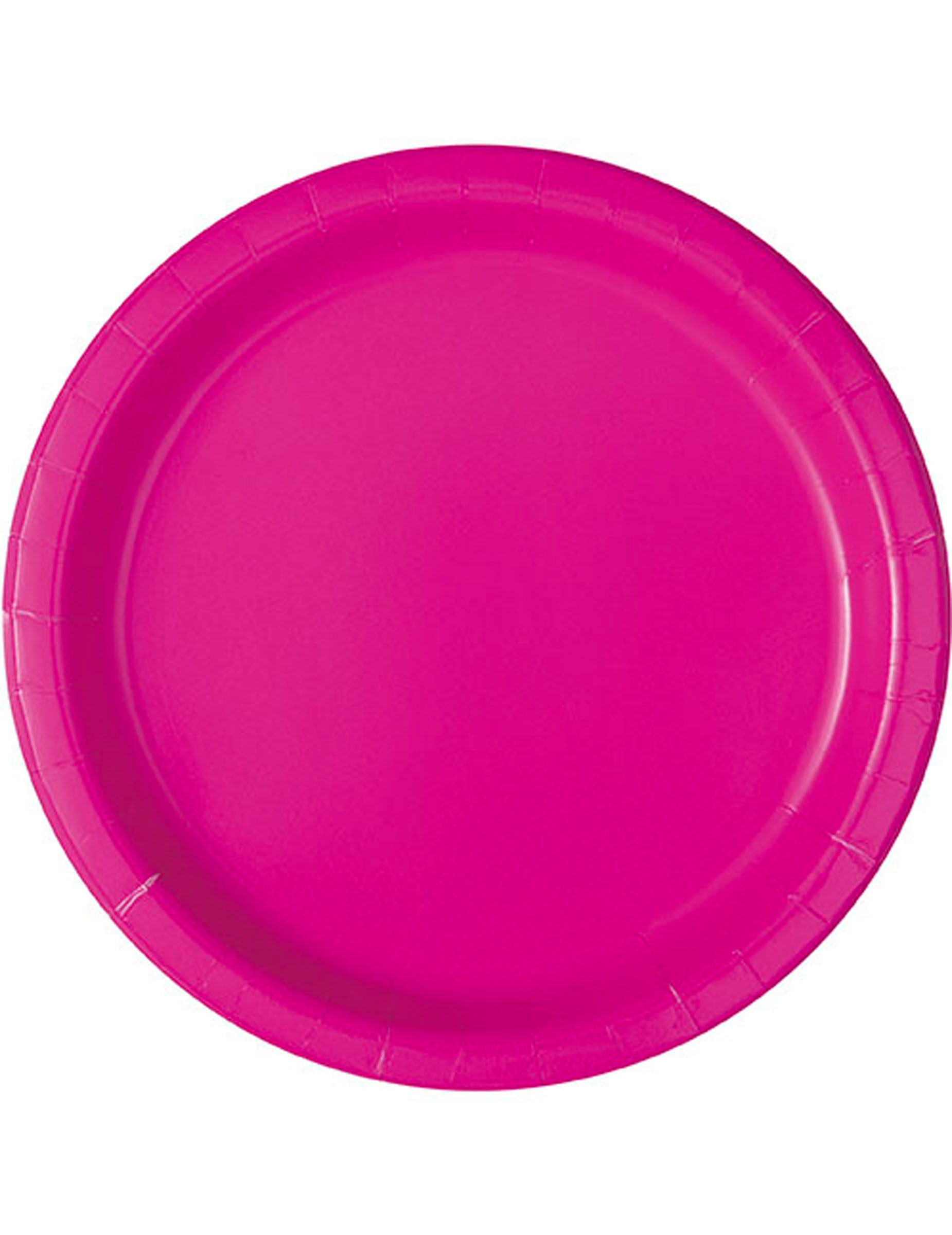 16 Assiettes en carton rose fuschia 23 cm