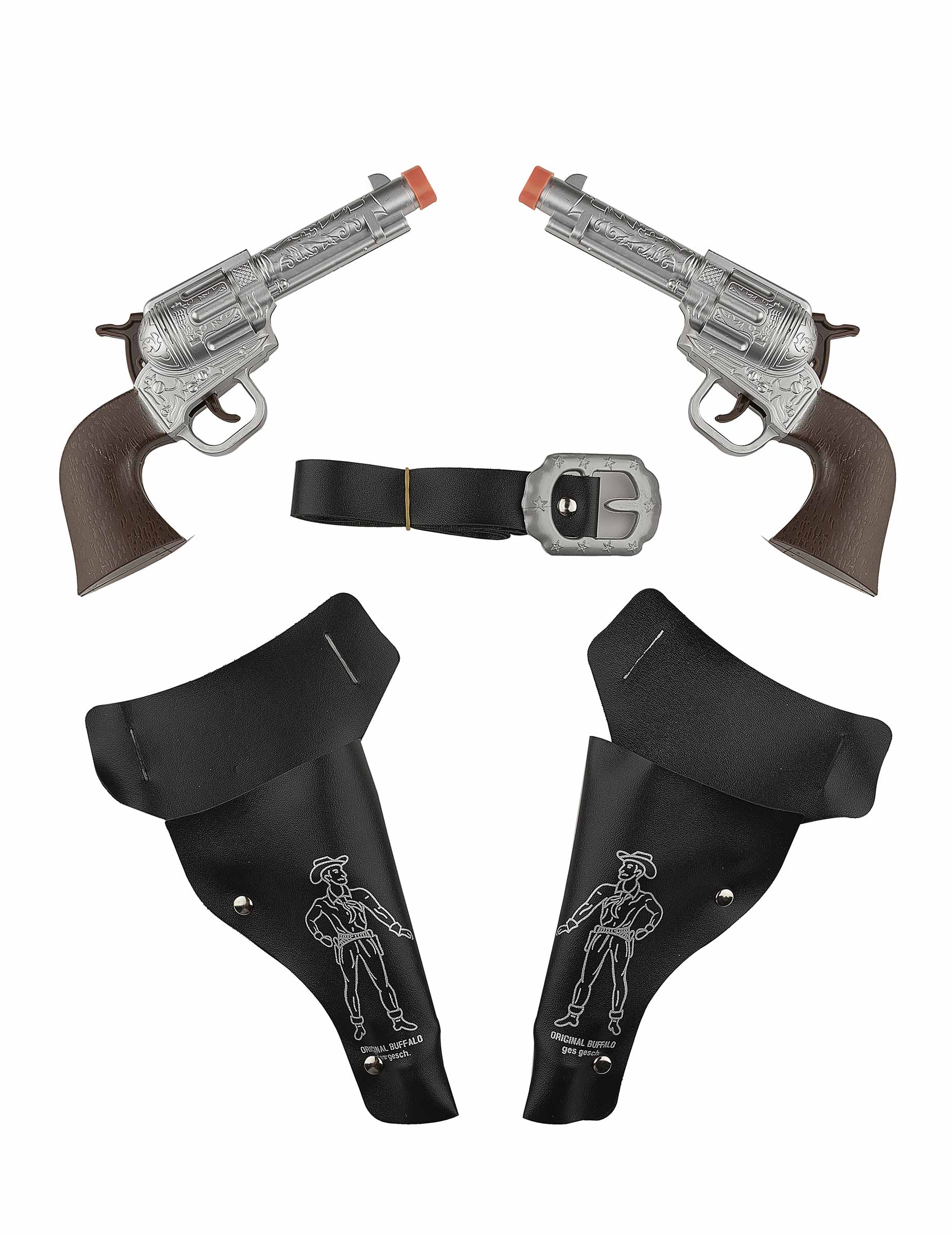 2 pistolets du Far-West avec étuis Enfant