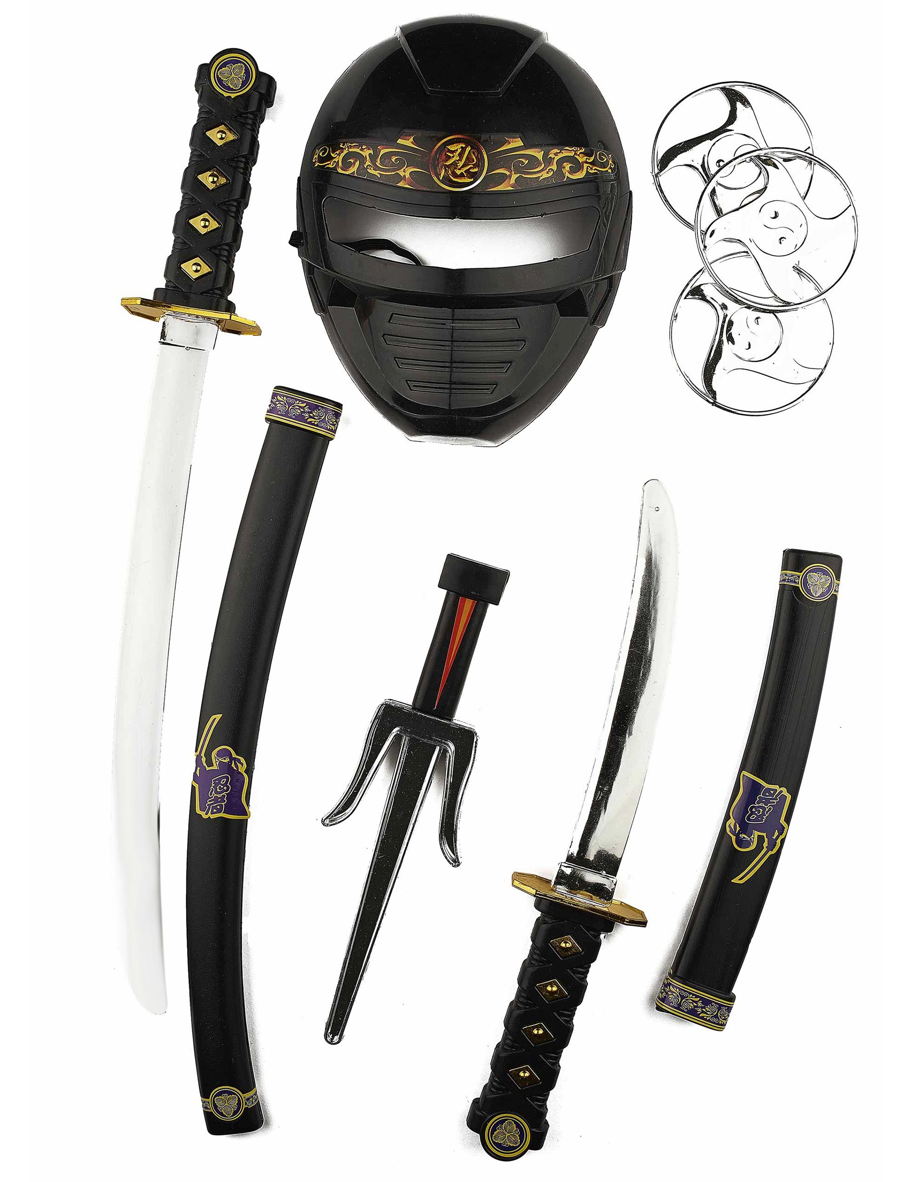 Kit accessoires armes et masque ninja enfant
