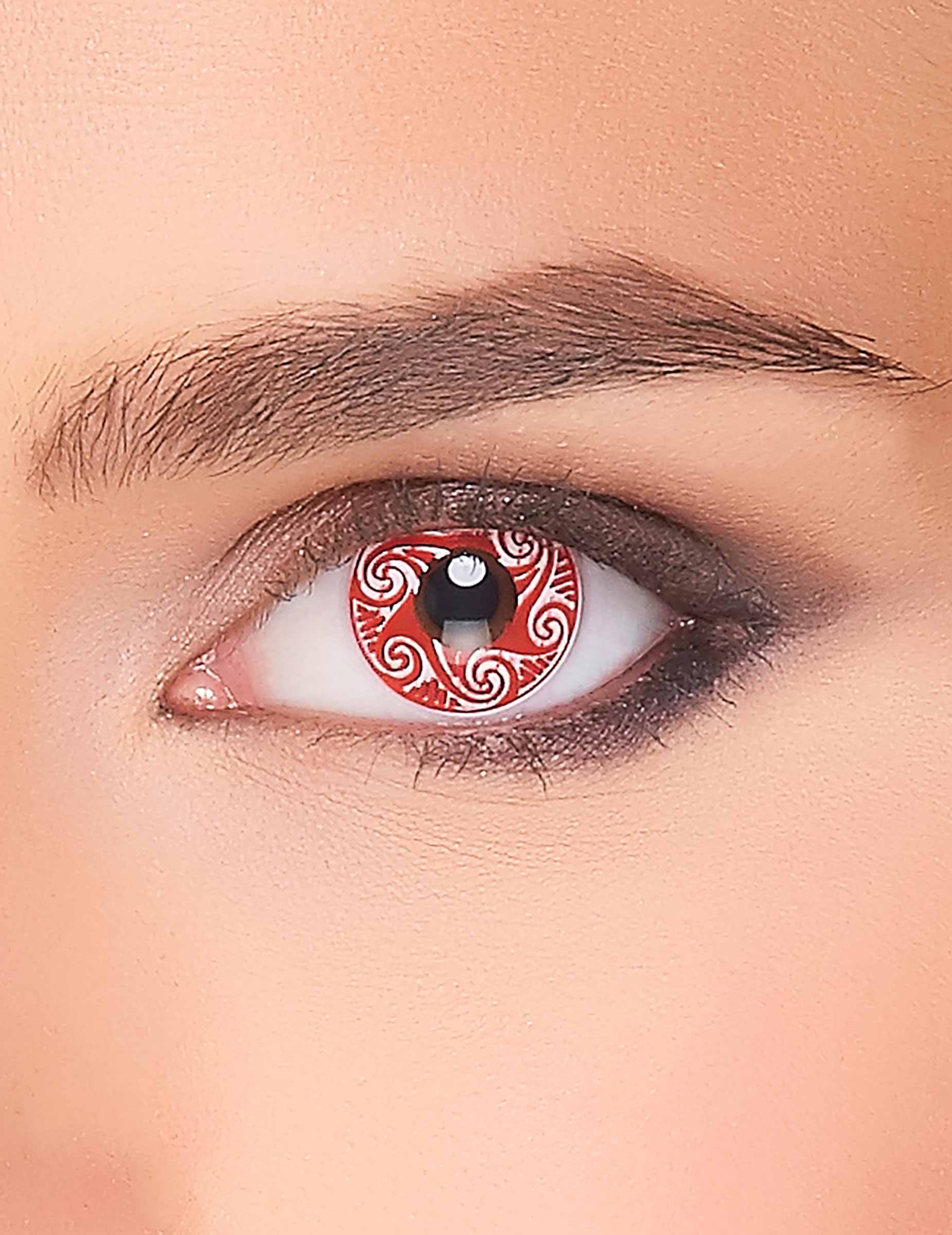 Lentilles fantaisie tourbillons rouges adulte