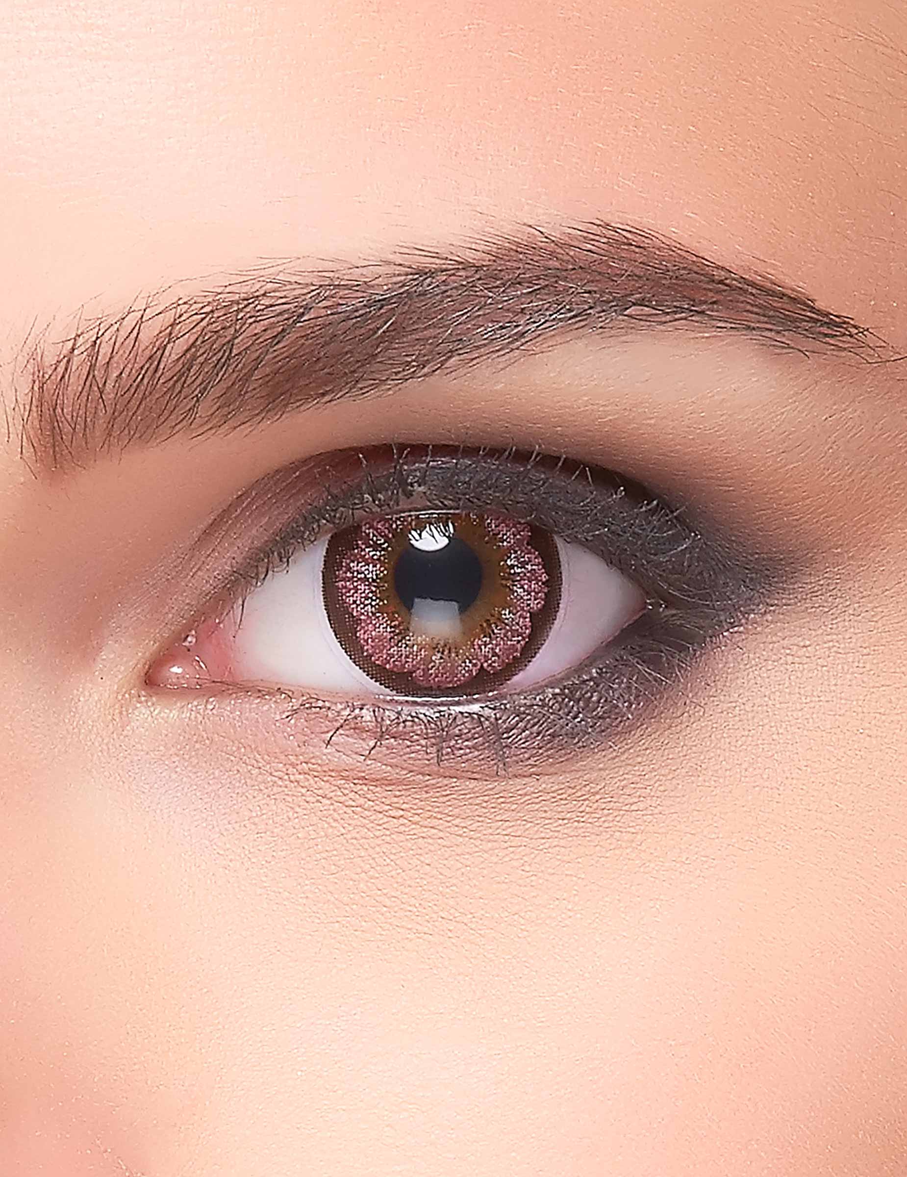 Lentilles fantaisie fleurs roses adulte