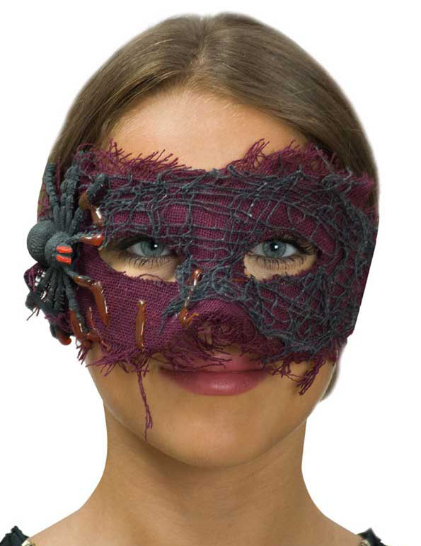 Loup tissu violet avec araignée femme Halloween