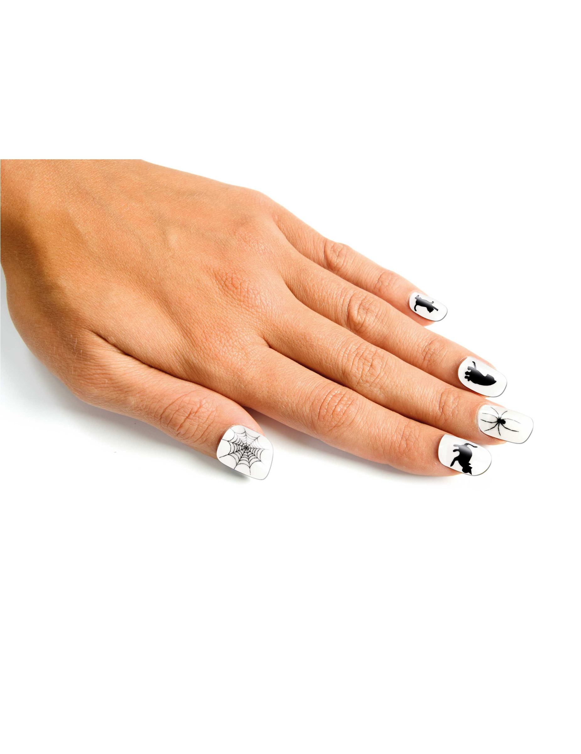Faux ongles blancs adulte Halloween