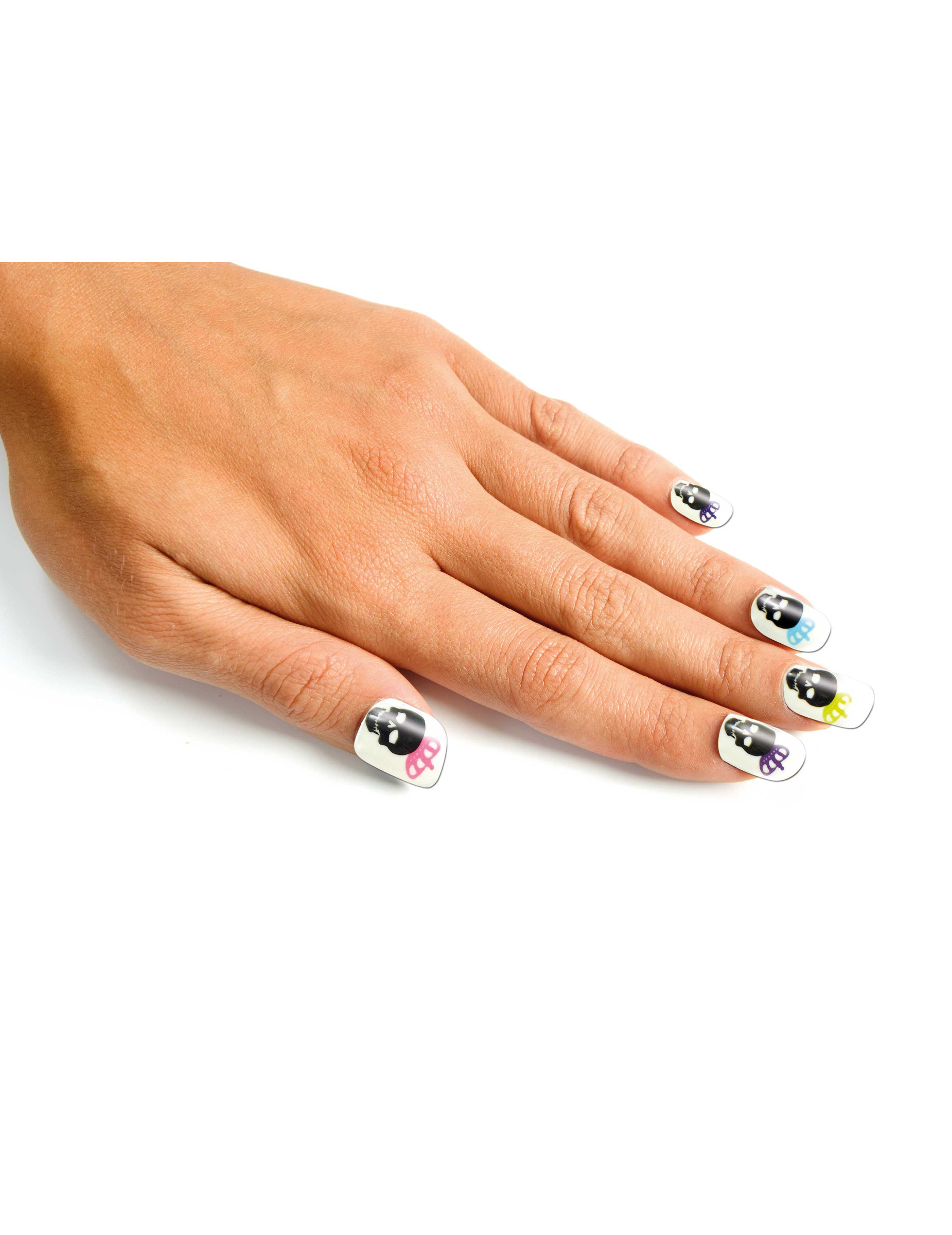 Faux ongles squelette adulte Dia de los muertos