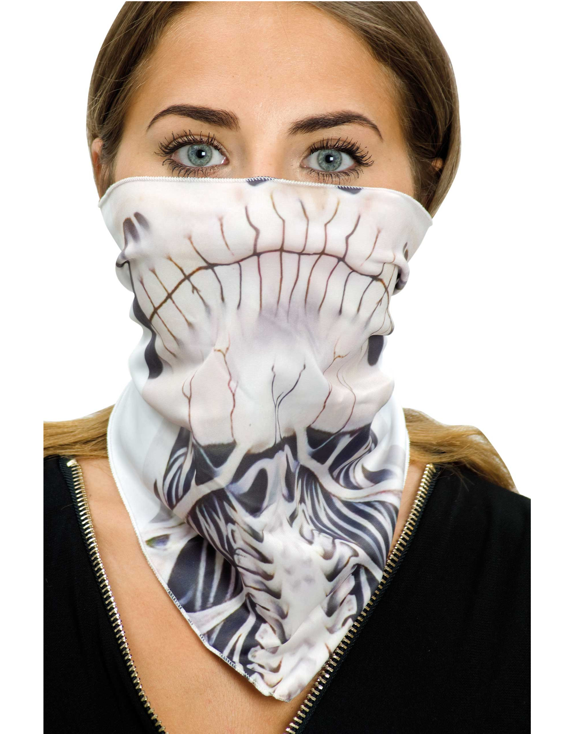 Bandana tour de cou squelette adulte Halloween