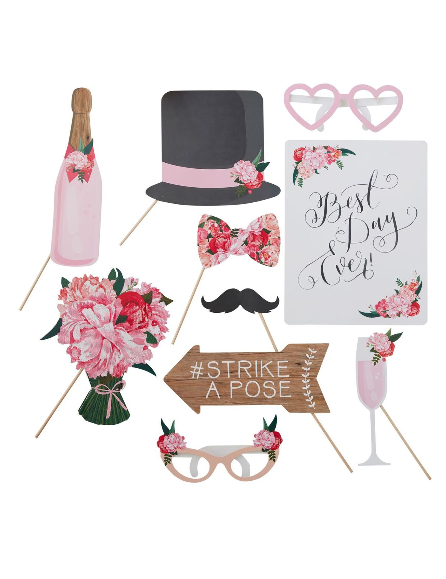 Kit photobooth 10 pièces mariage liberty