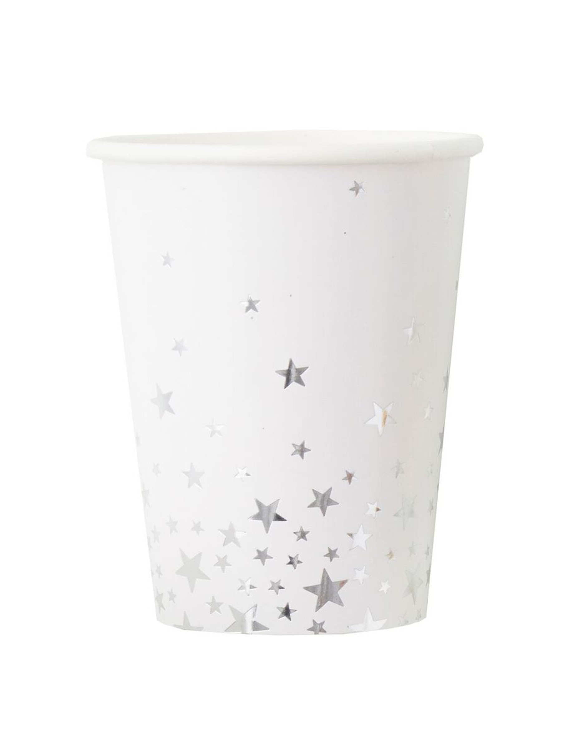 8 Gobelets en carton blancs et argentés