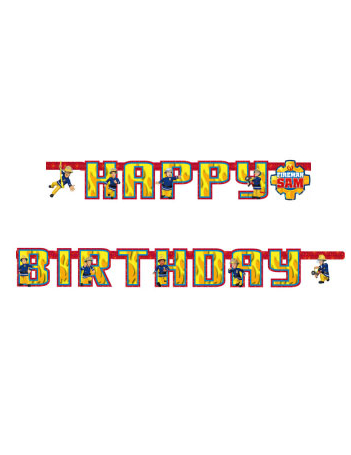 Guirlande Happy Birthday Sam le Pompier 180 cm