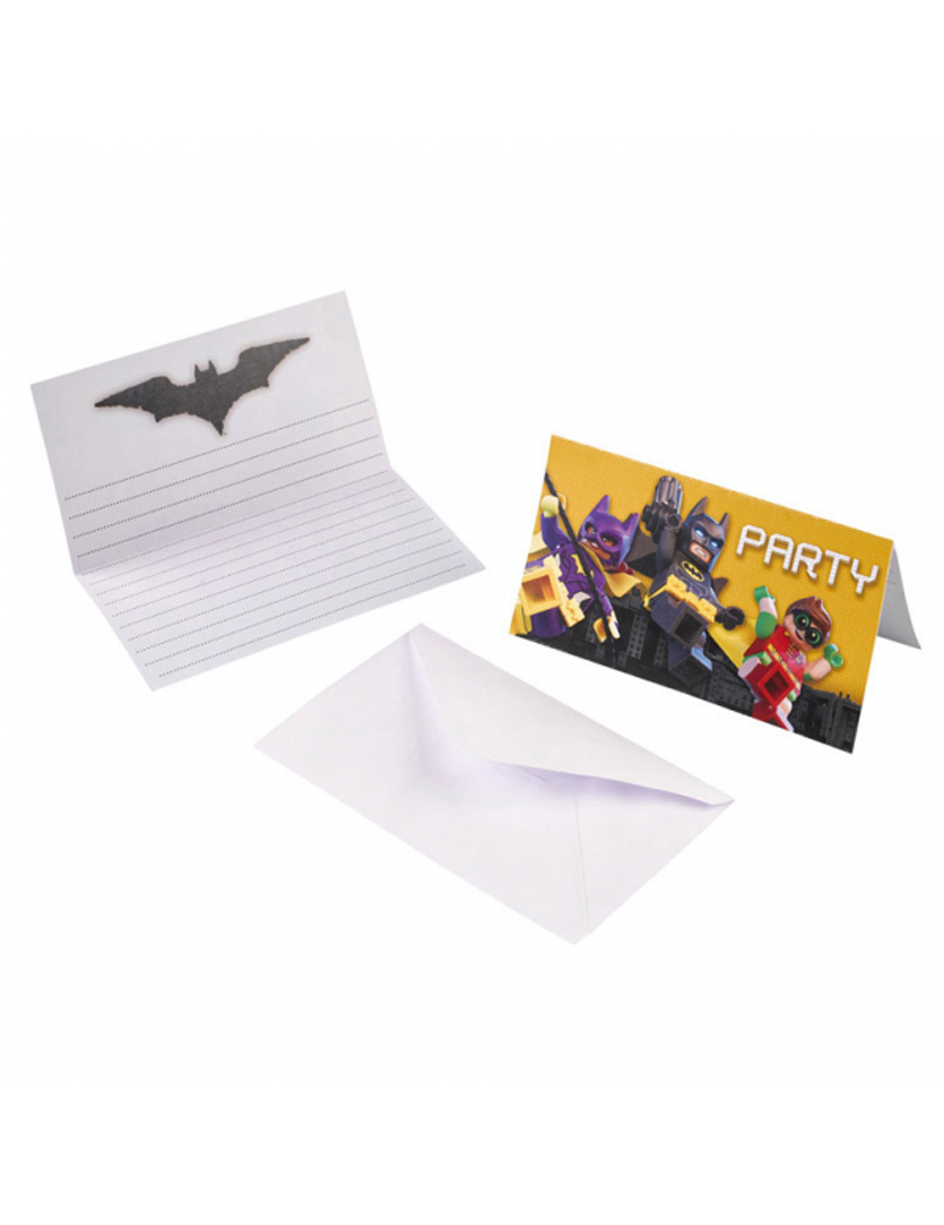 8 Invitations et enveloppes Lego Batman
