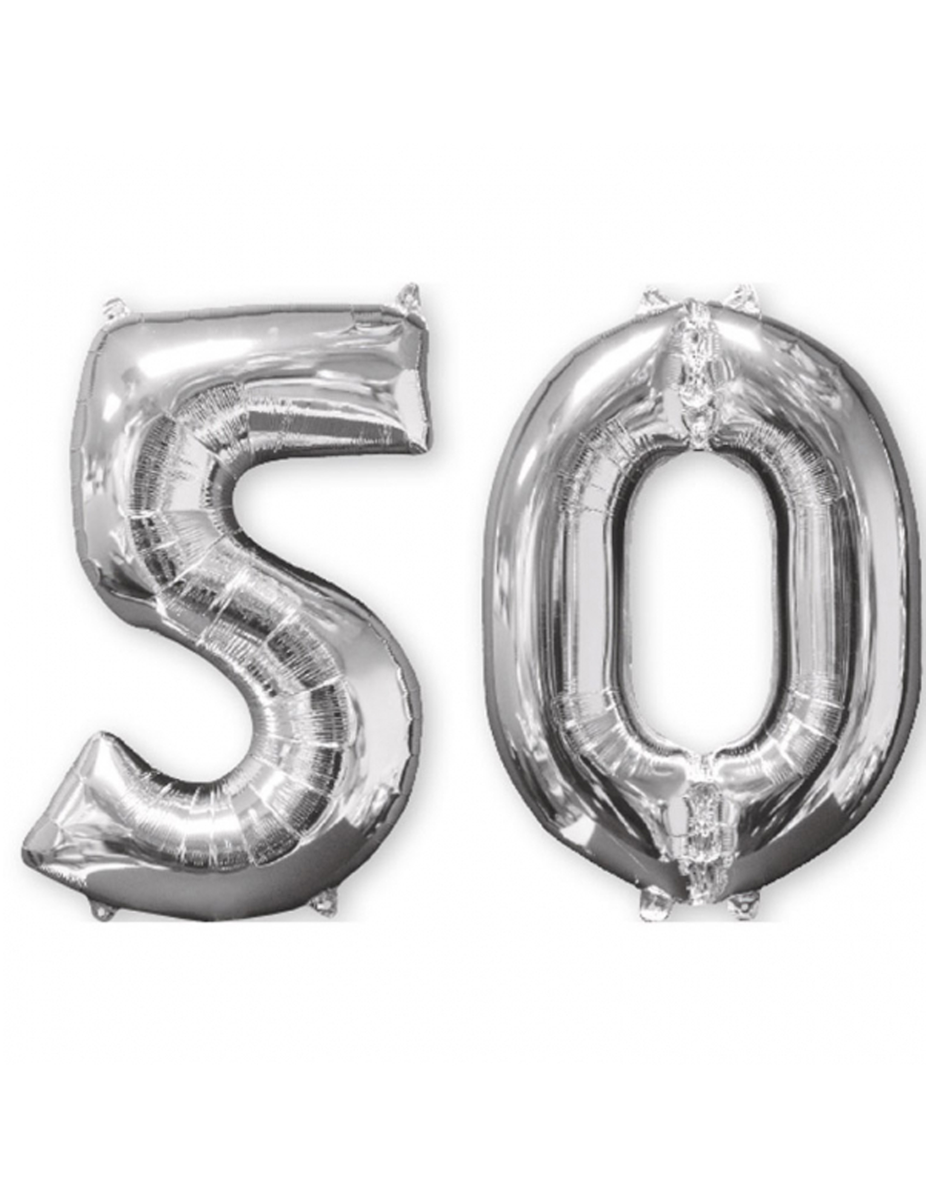 Lot de 2 ballons aluminium 66 cm chiffre argent 50
