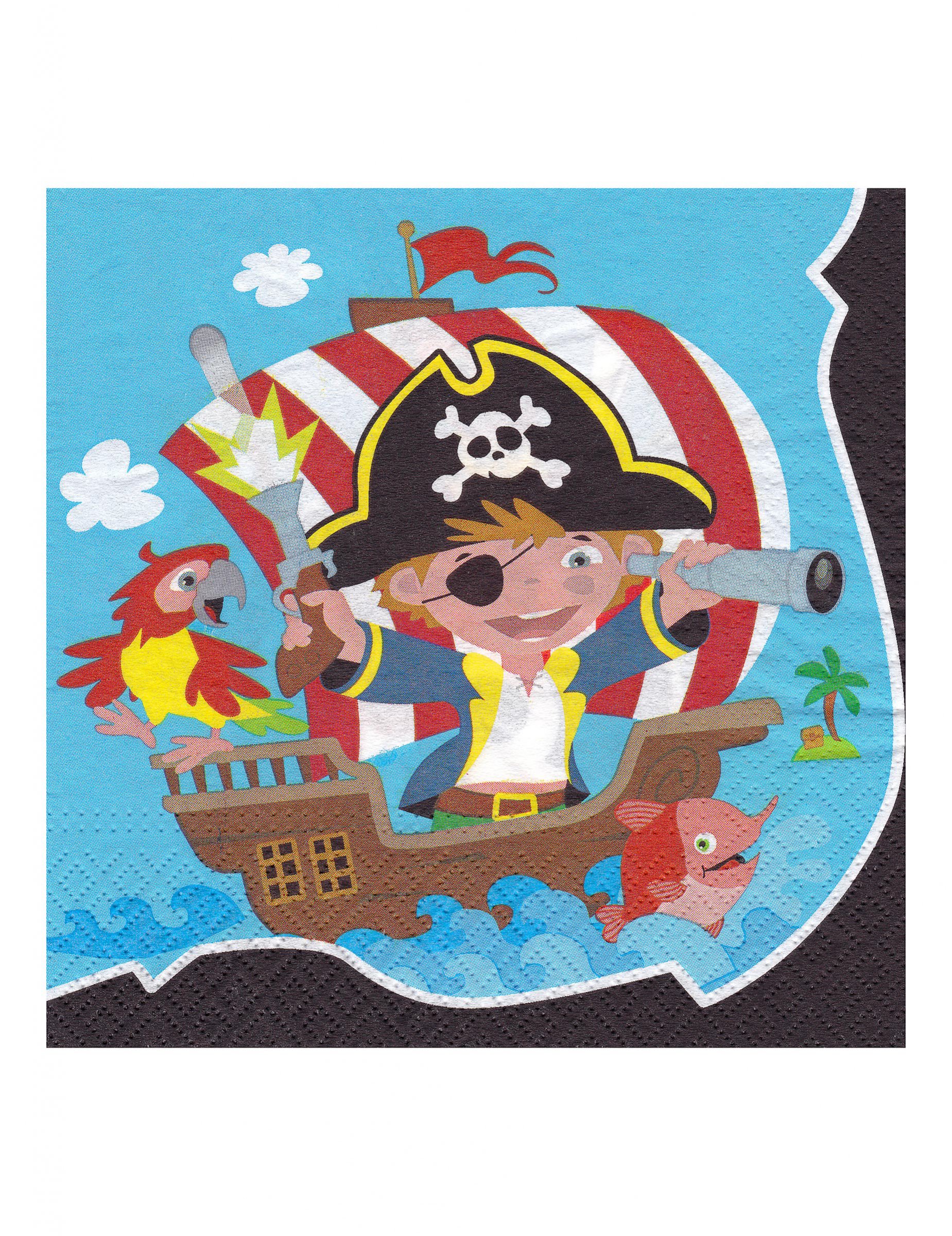 20 Serviettes en papier Pirate 33 x 33 cm