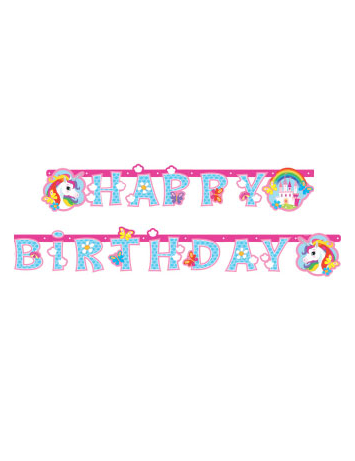 Guirlande Happy Birthday Licorne 1.79 m