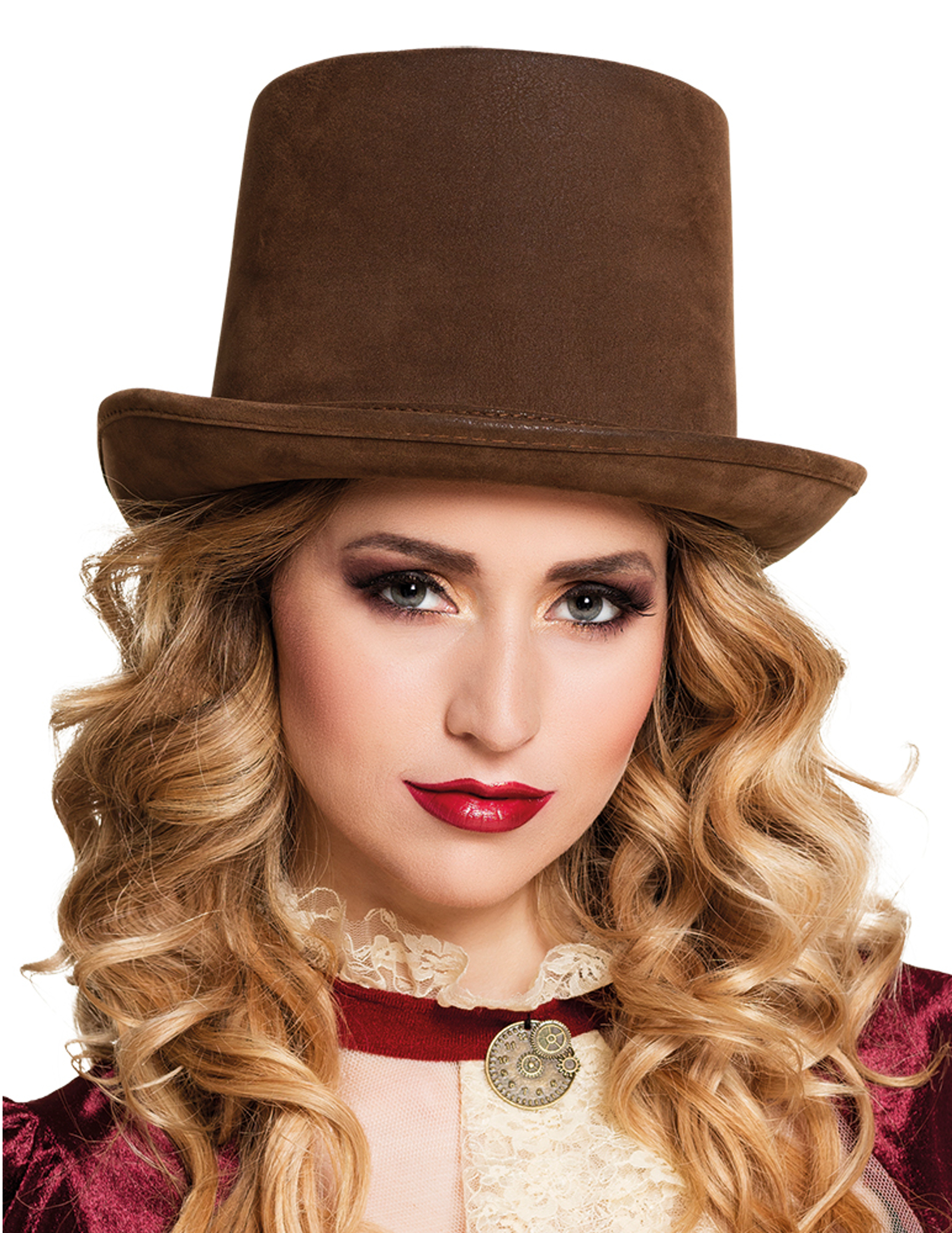 Chapeau haut de forme marron adulte Steampunk