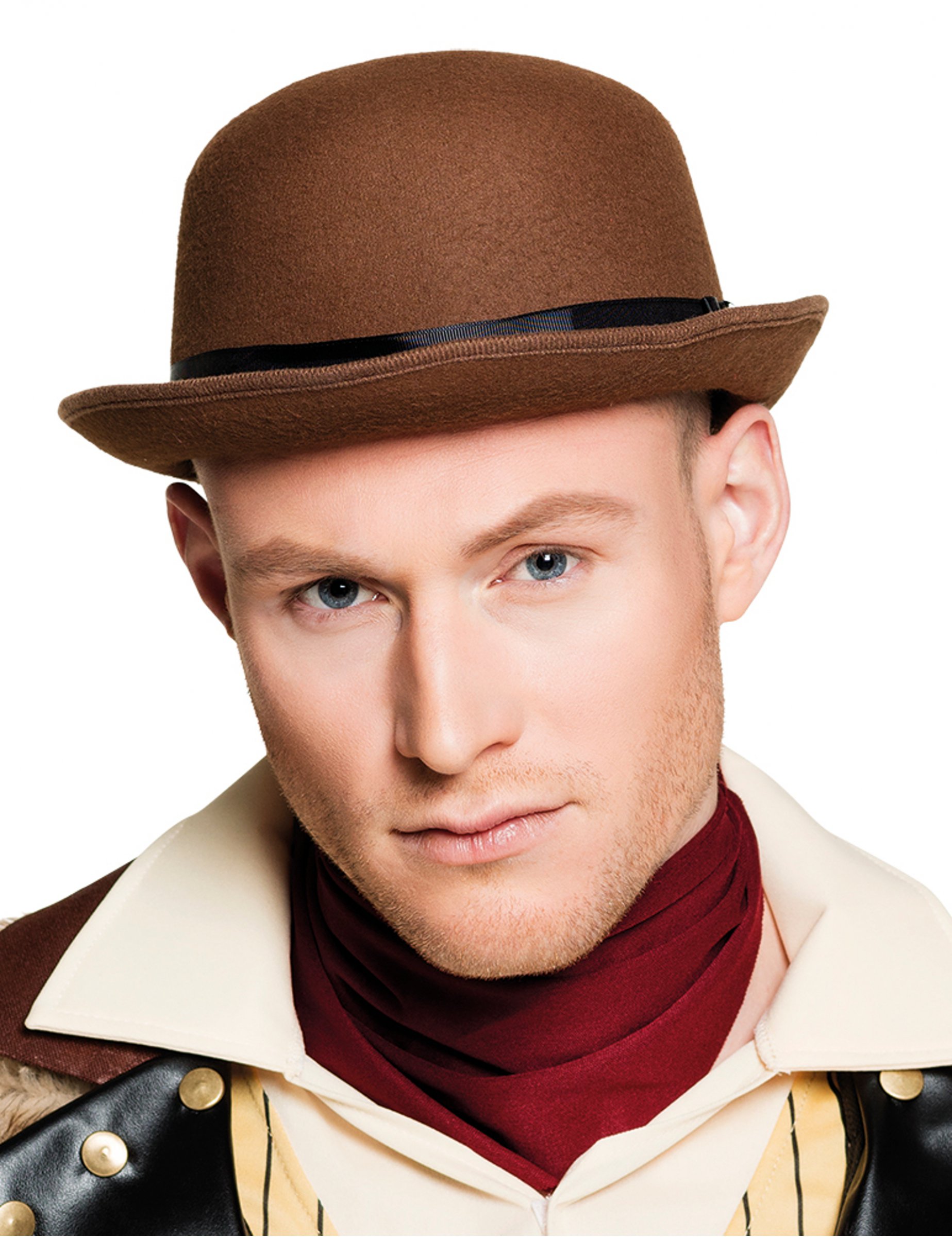 Chapeau melon marron adulte