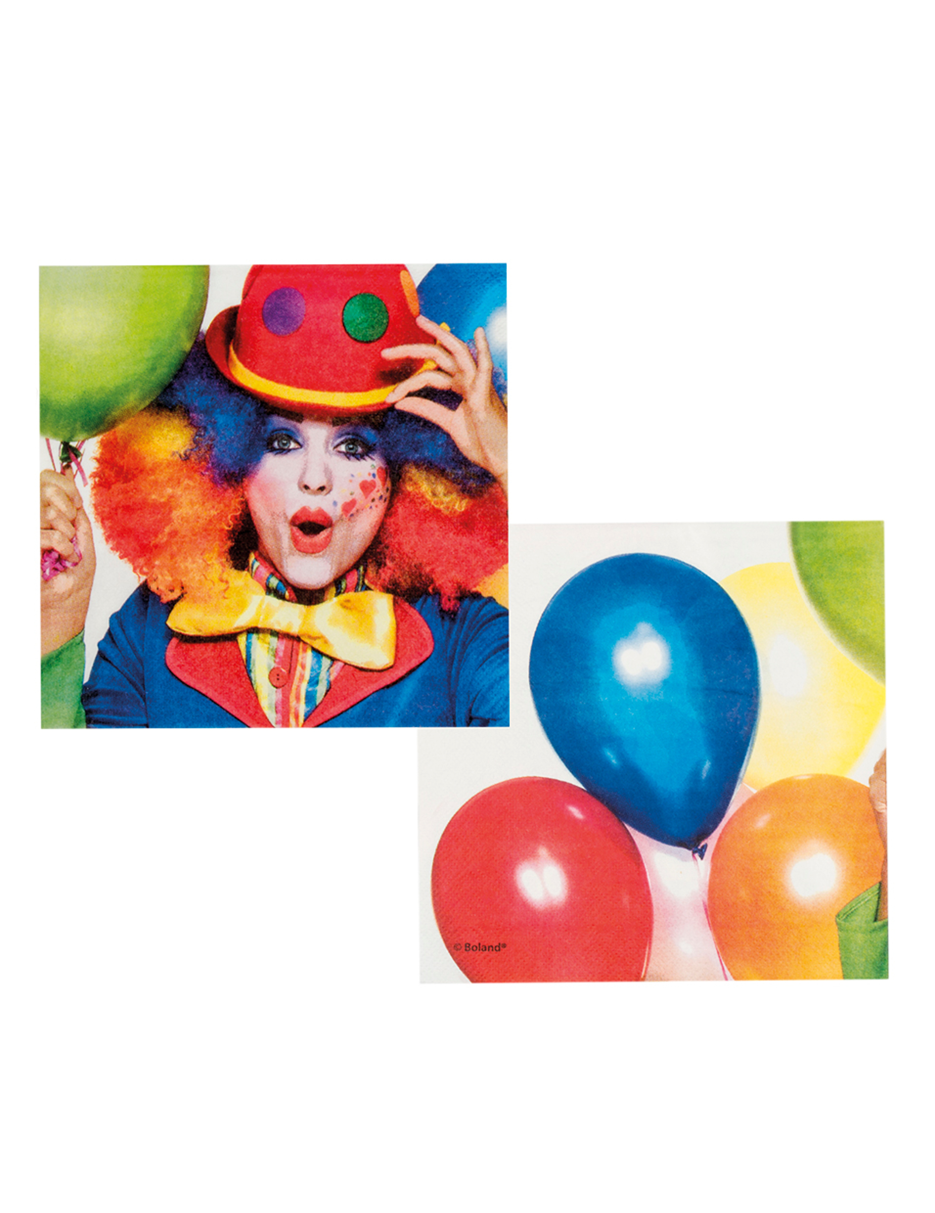 12 Serviettes Clown party 33 X 33 cm