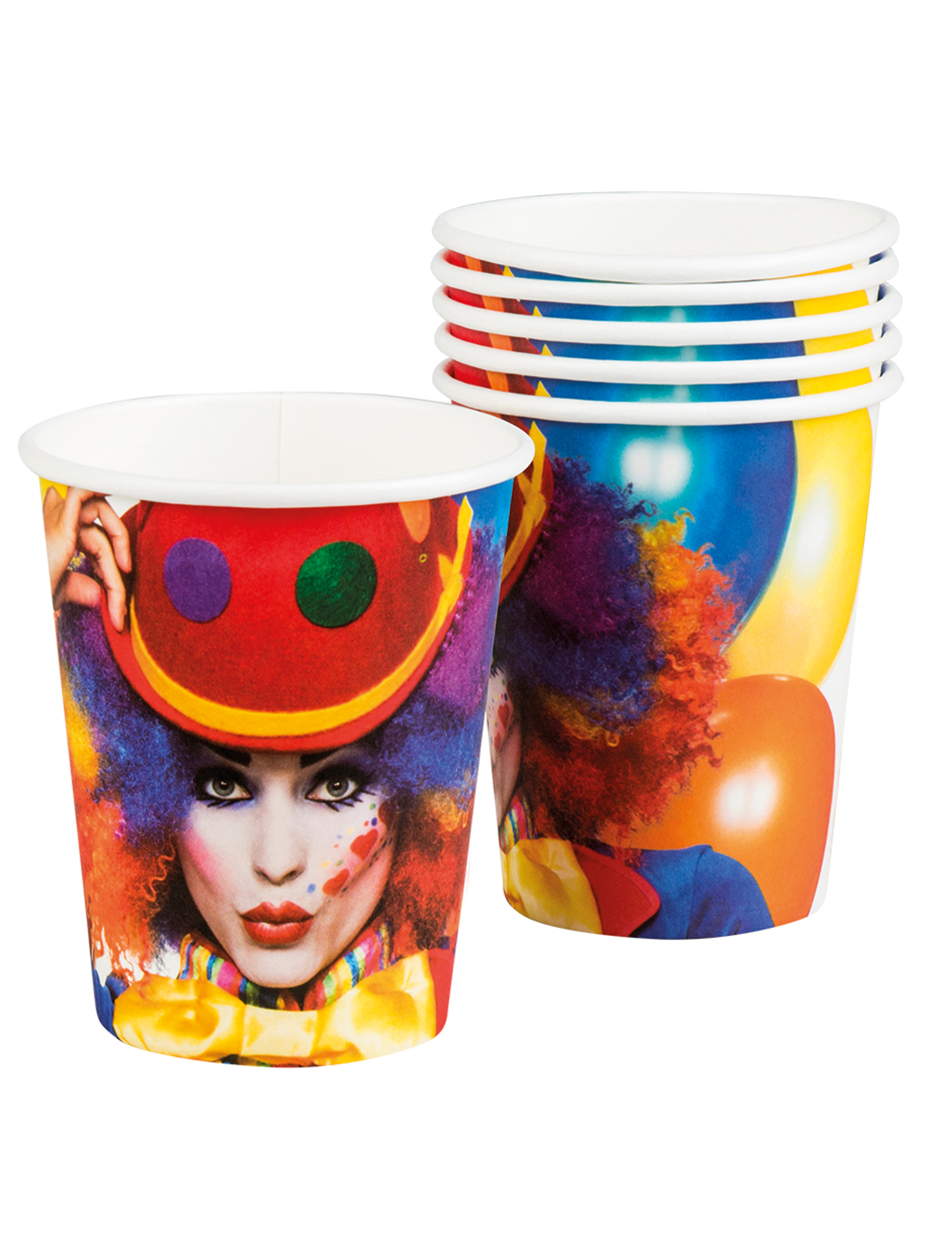 6 Gobelets Clown party 25 cl