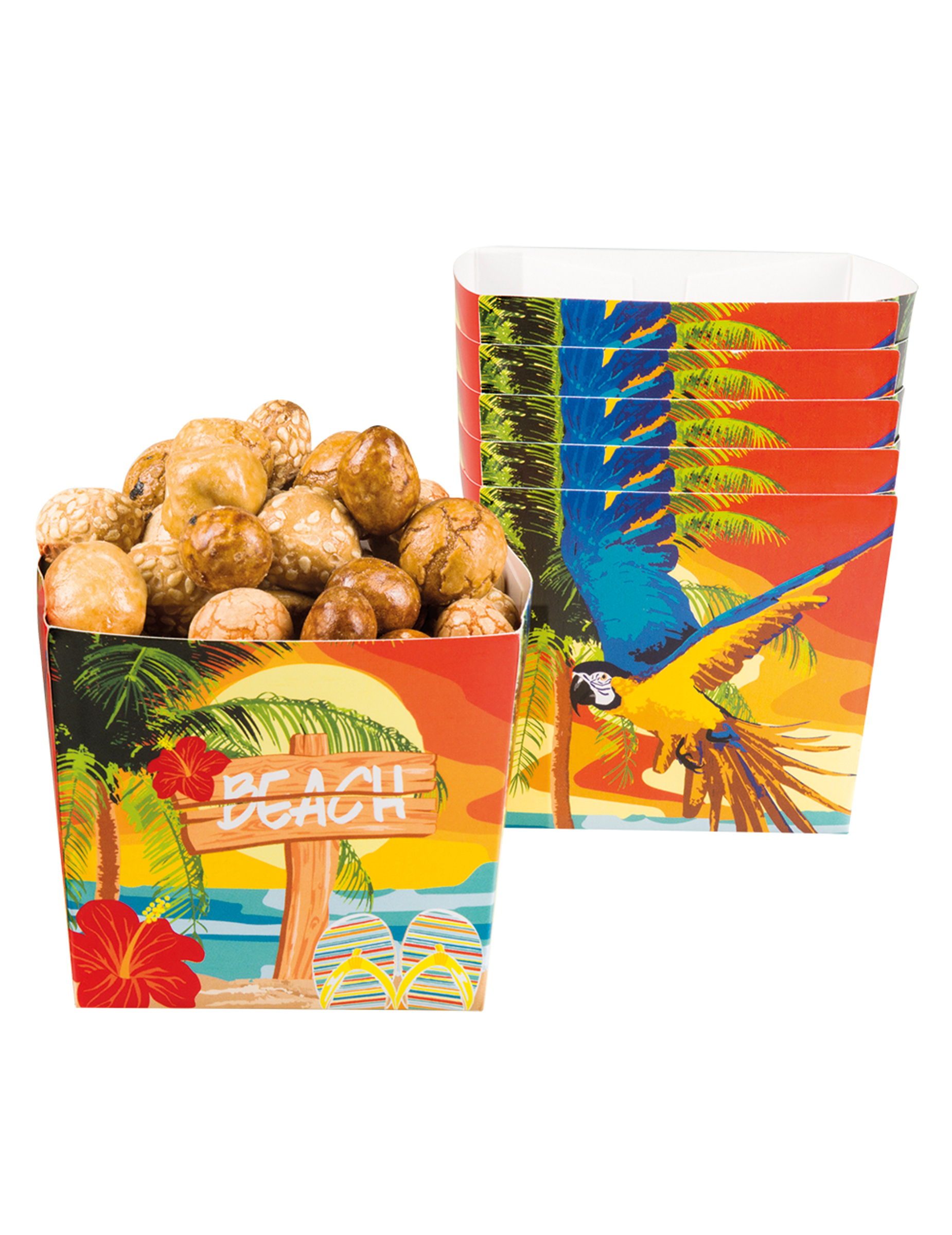6 Bols en carton beach party 40 cl