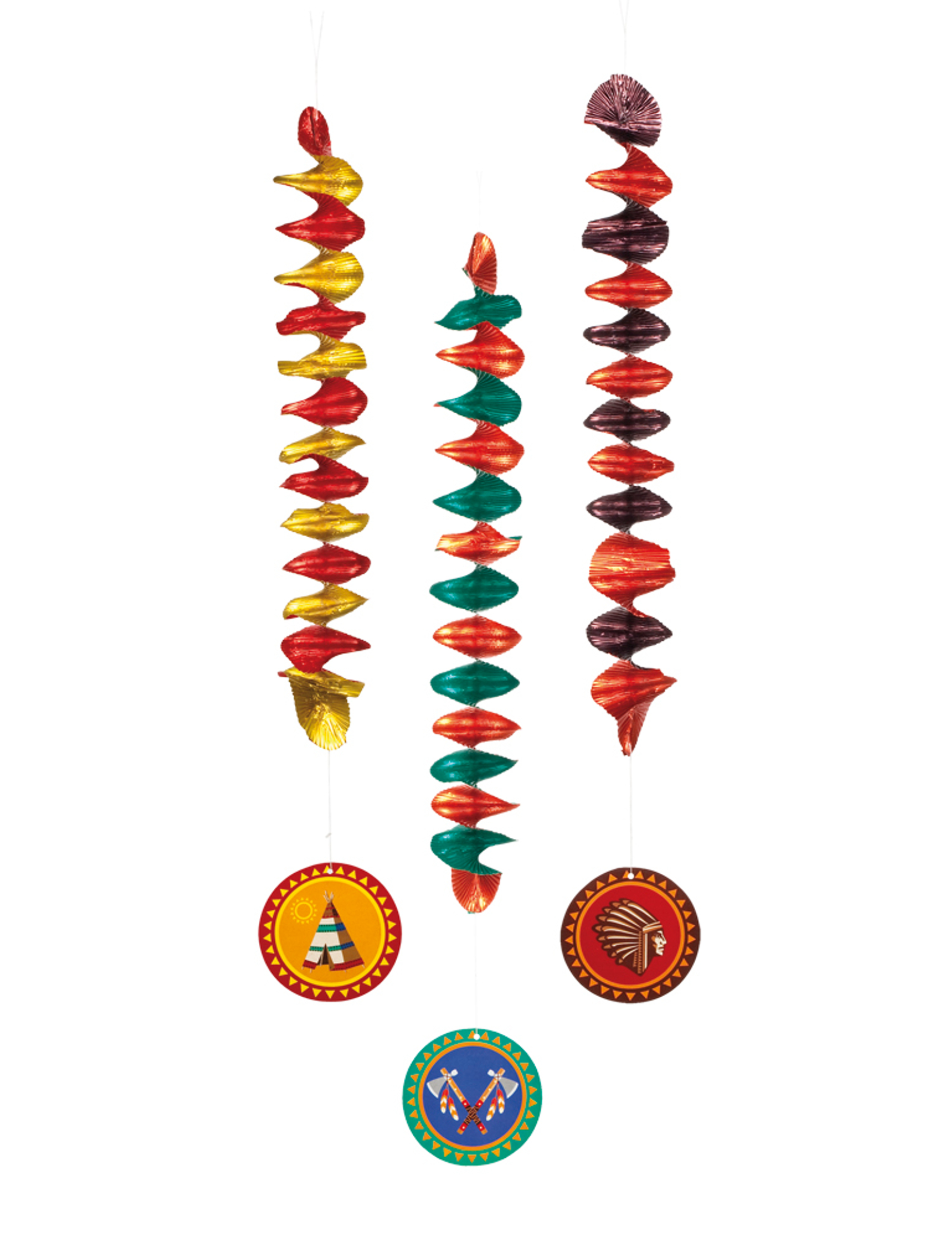 3 Décorations à suspendre Indiens 60 cm