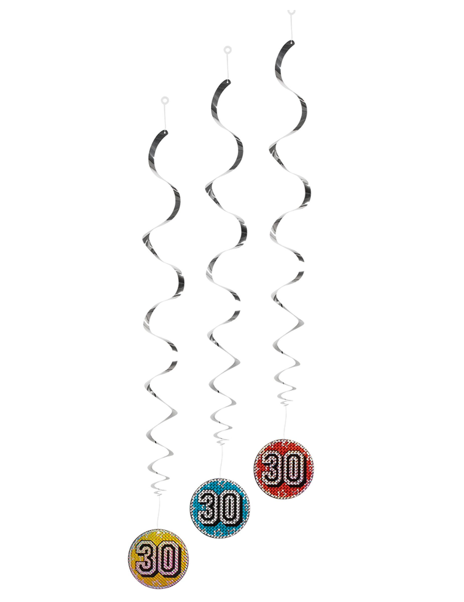 3 Décorations à suspendre 30 holographiques 60 cm