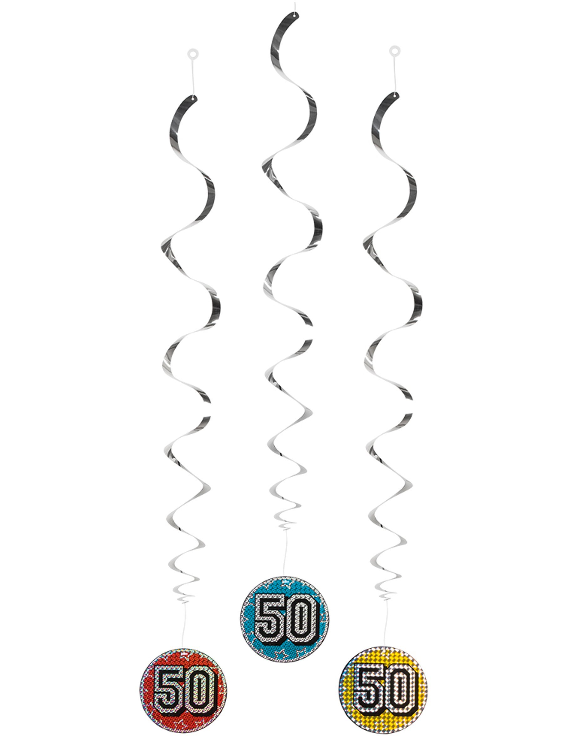 3 Décorations à suspendre 50 holographiques 60 cm