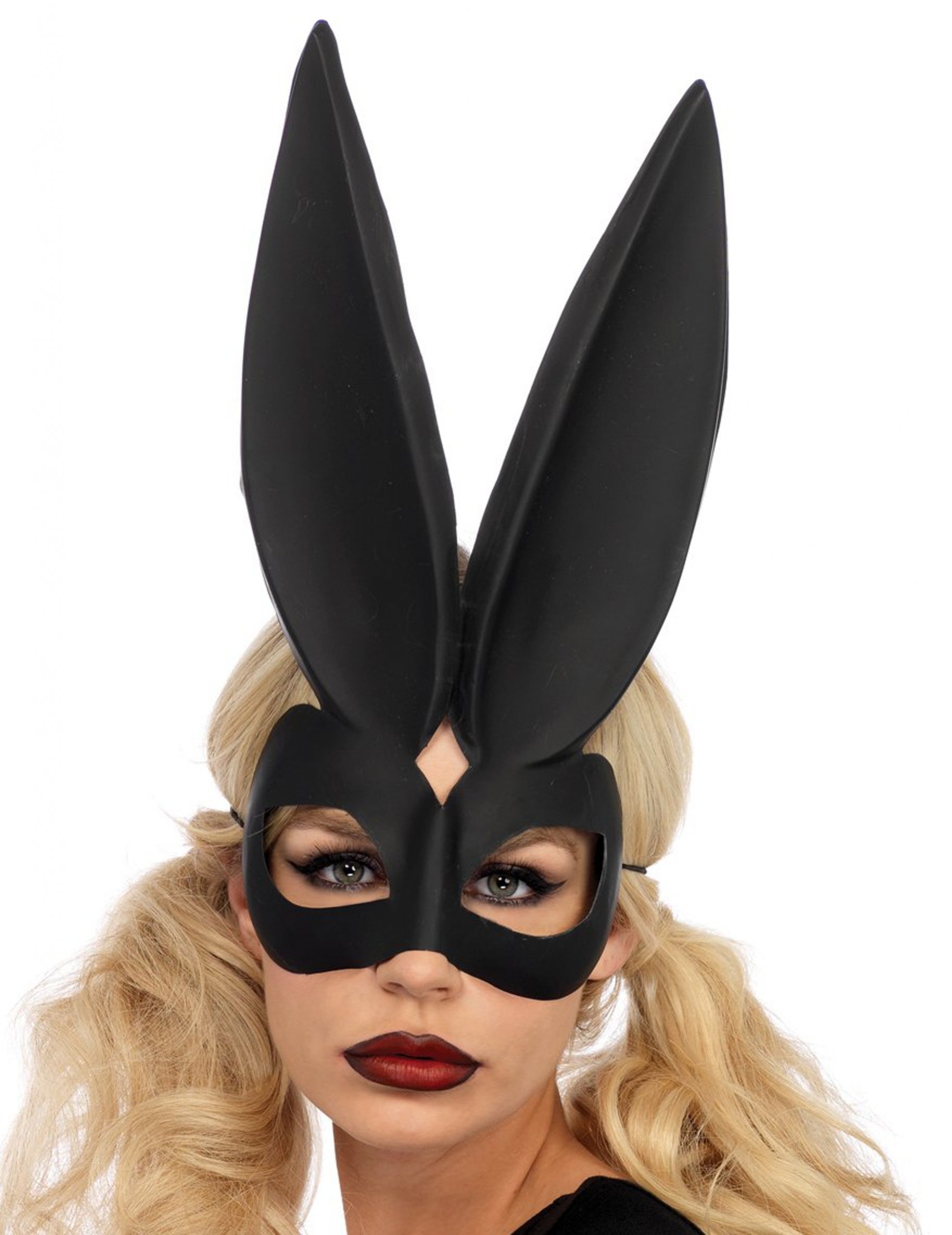 Masque lapin aux grandes oreilles noir femme