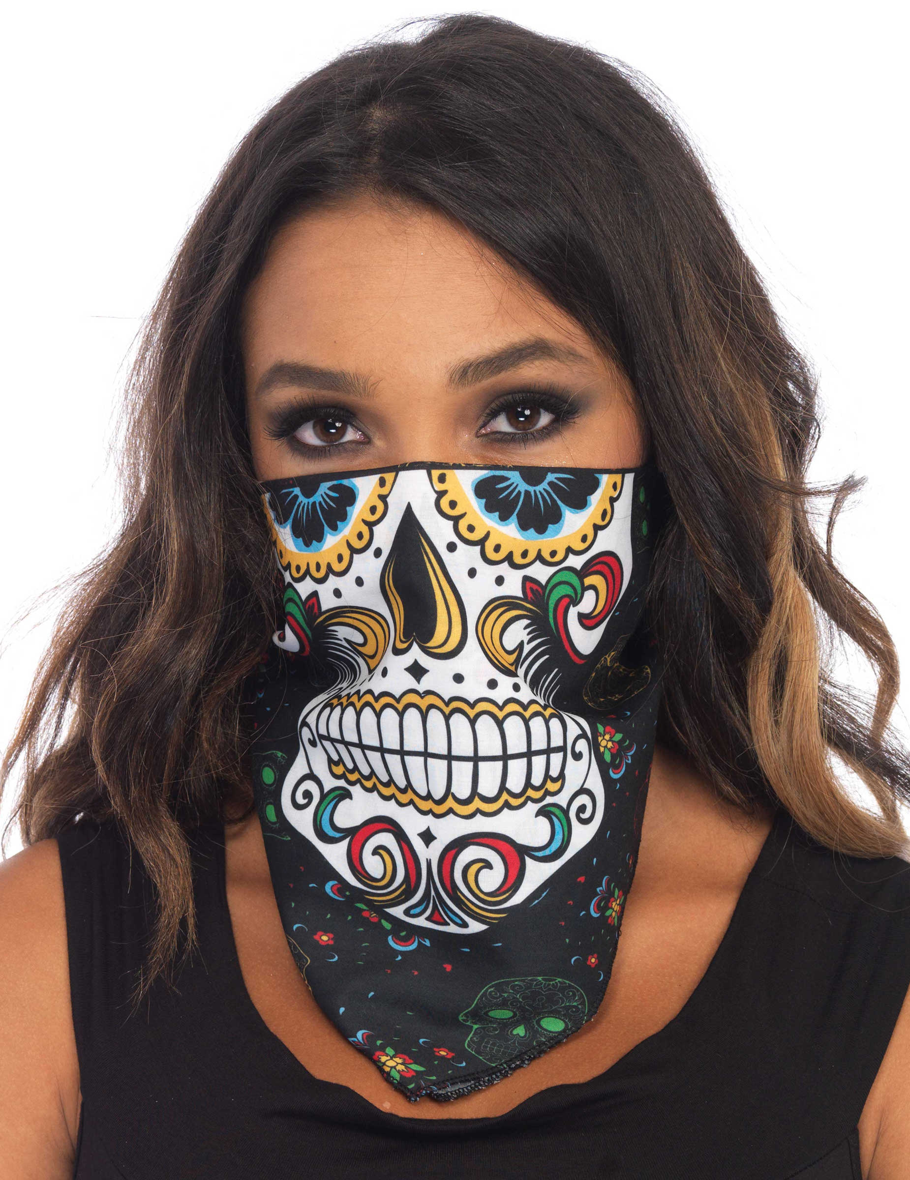 Bandana squelette coloré adulte Dia de los muertos