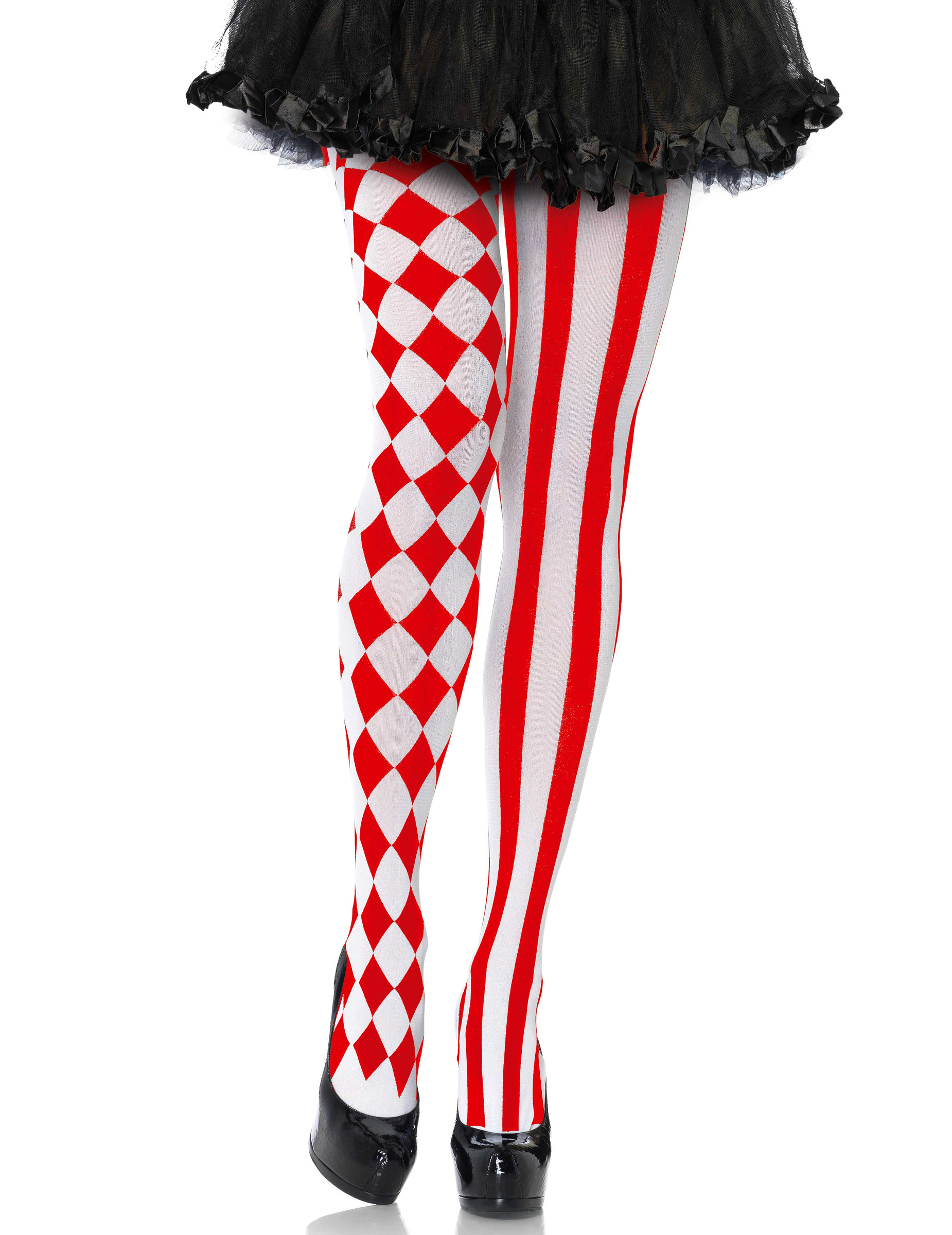 Collants arlequin rouge femme