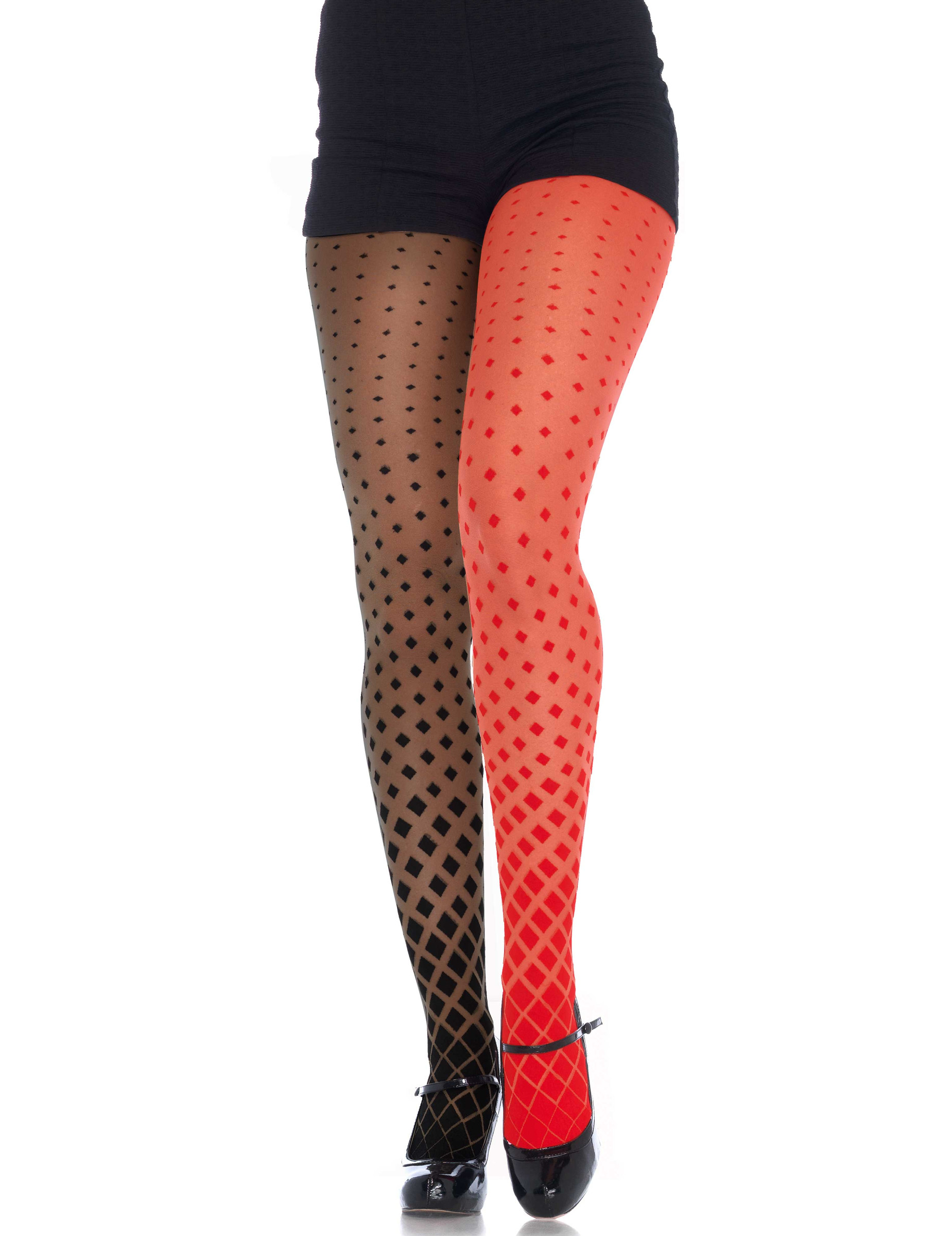 Collants arlequin bicolore femme