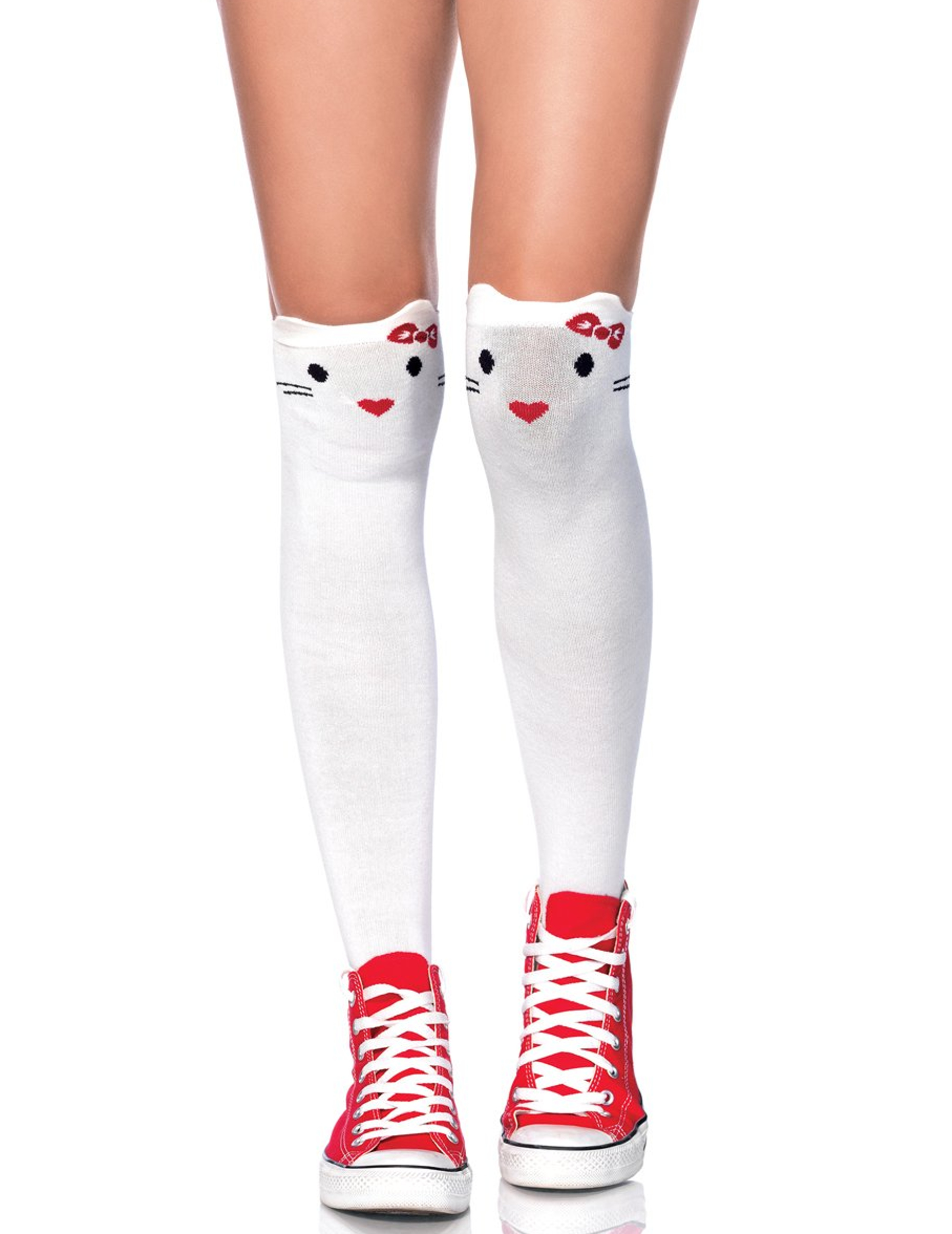 Chaussettes hautes petit chat femme