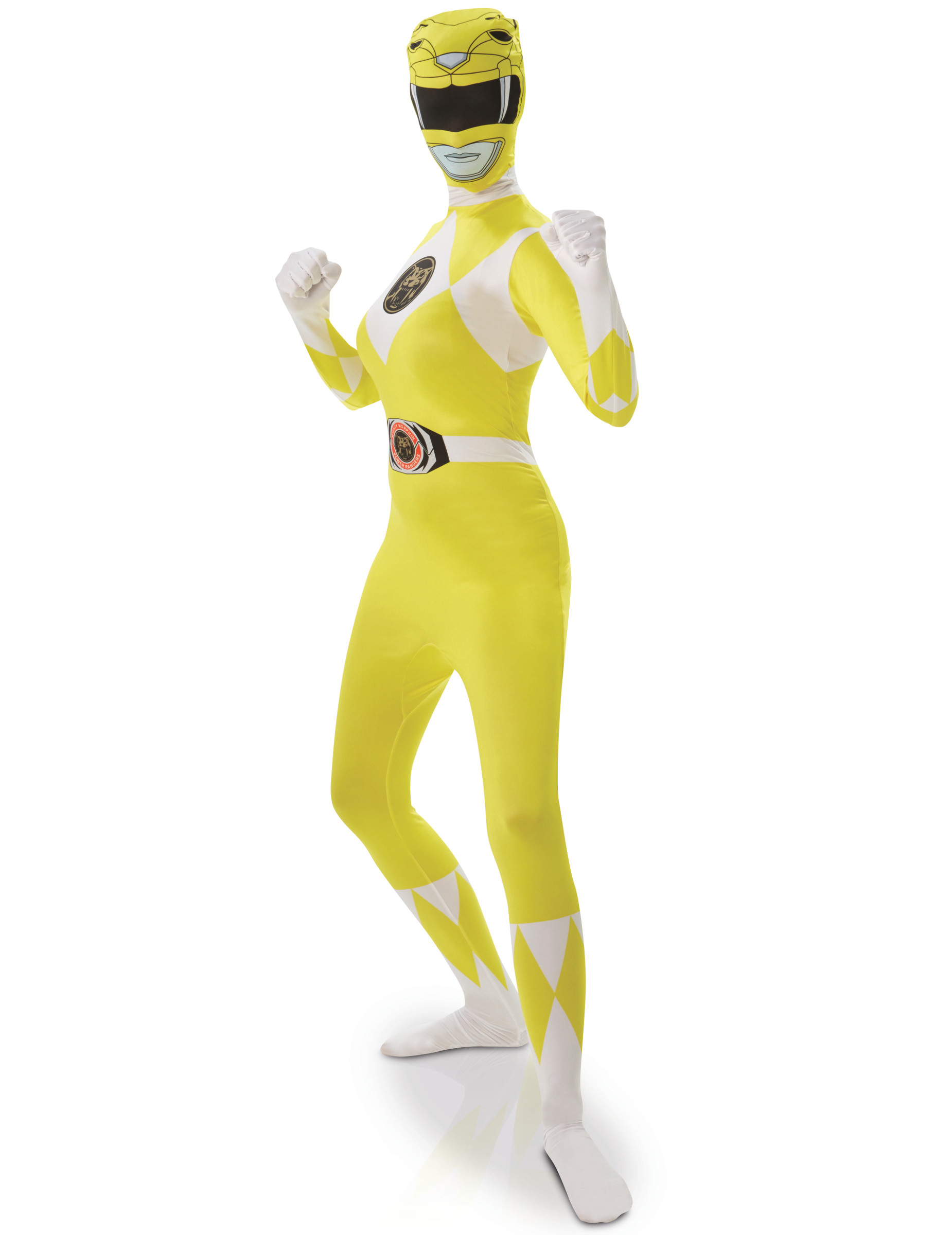 Déguisement seconde peau Power Rangers jaune femme