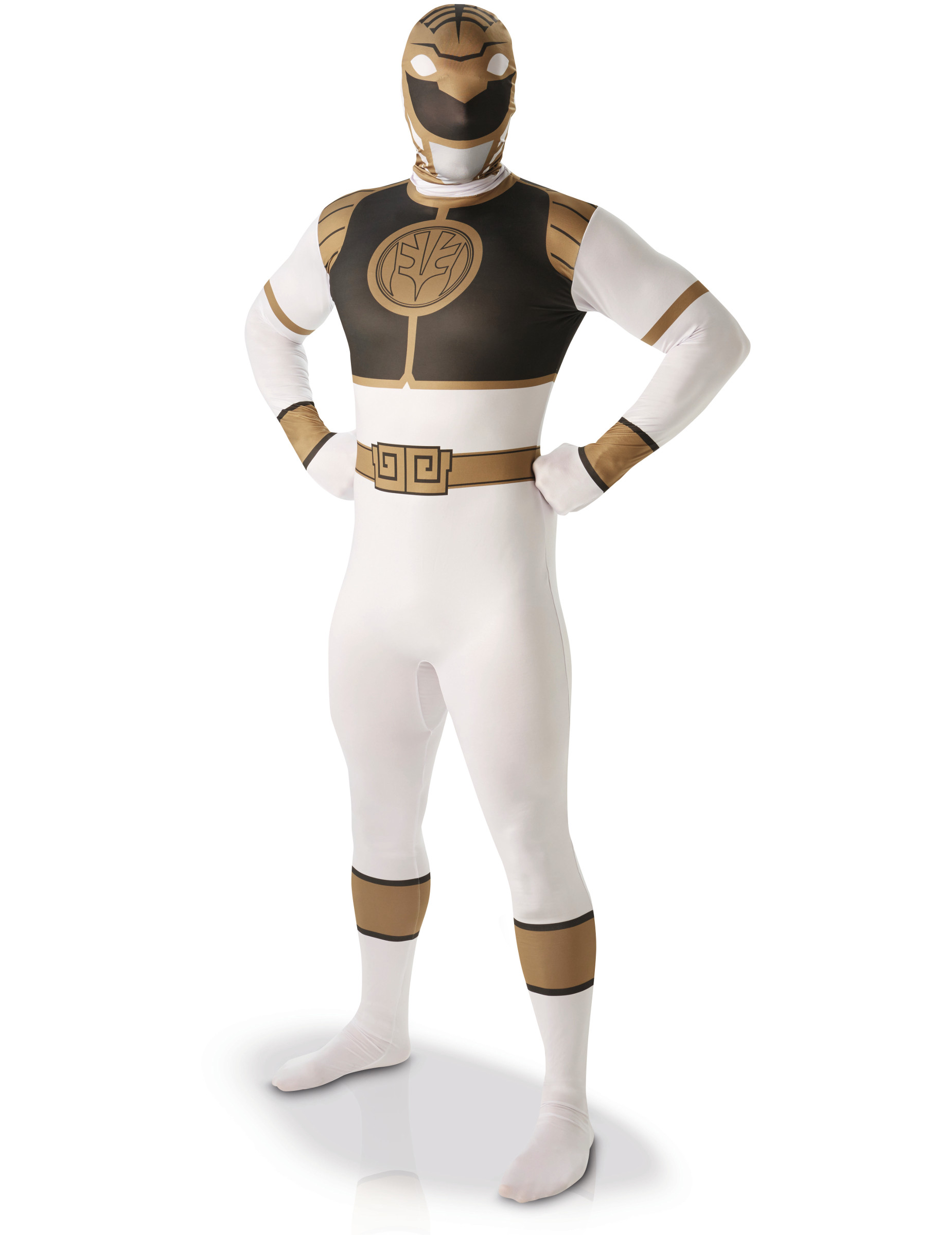 Déguisement seconde peau Power Rangers blanc homme