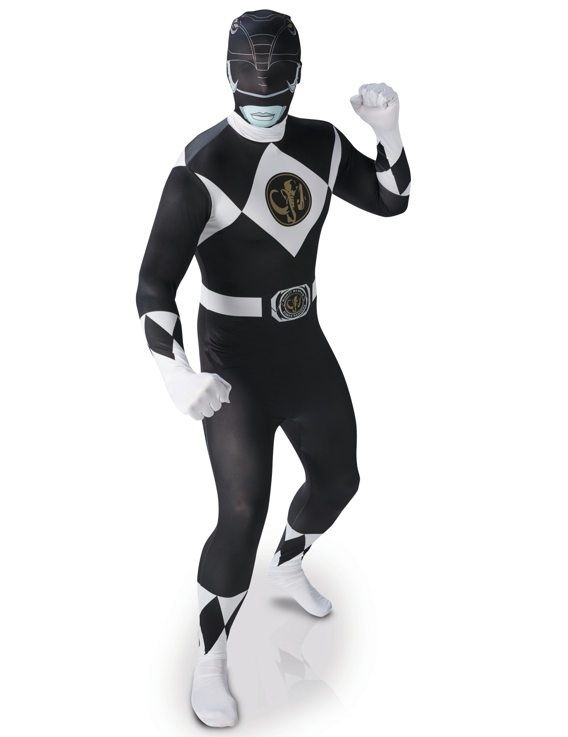 Déguisement seconde peau Power Rangers noir homme