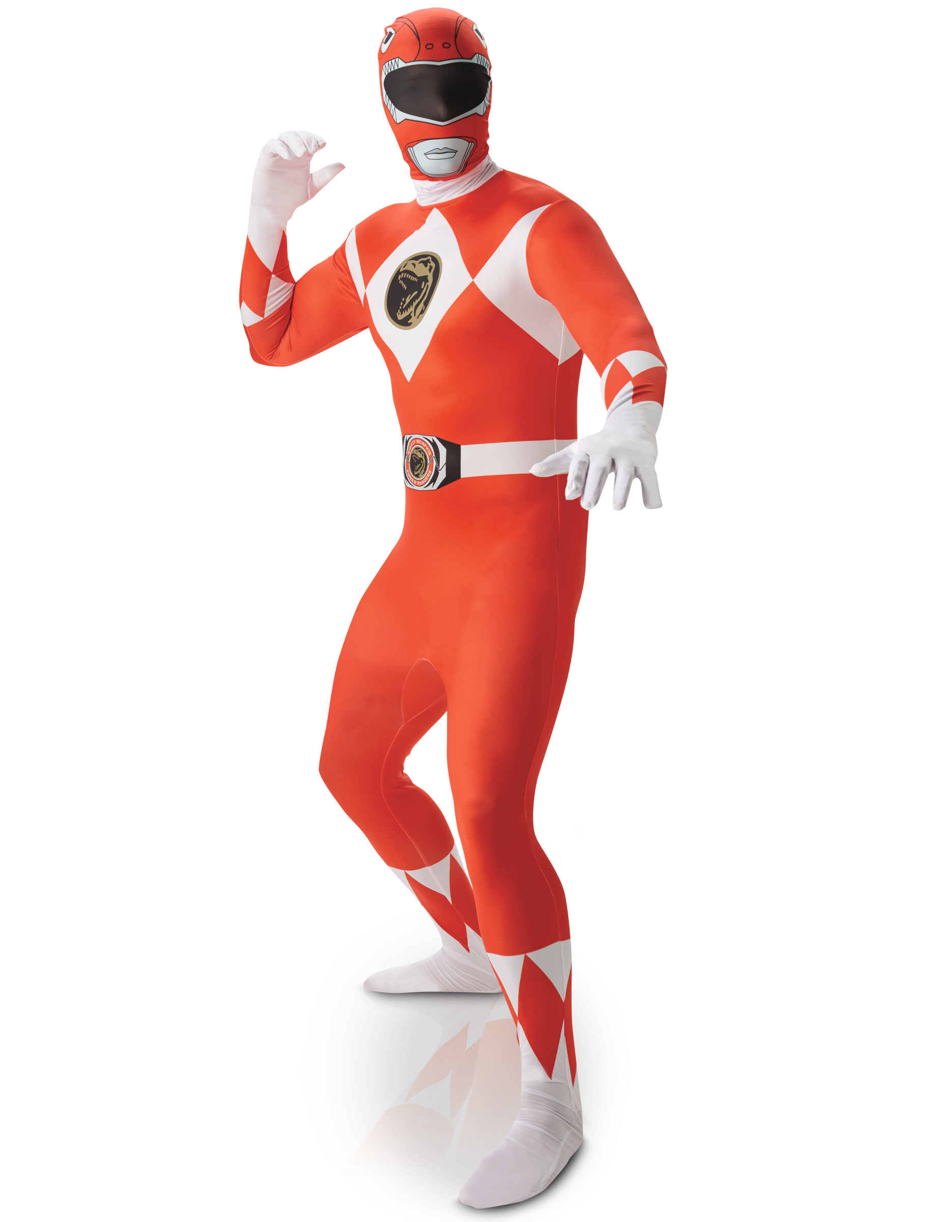 Déguisement seconde peau Power Rangers rouge homme