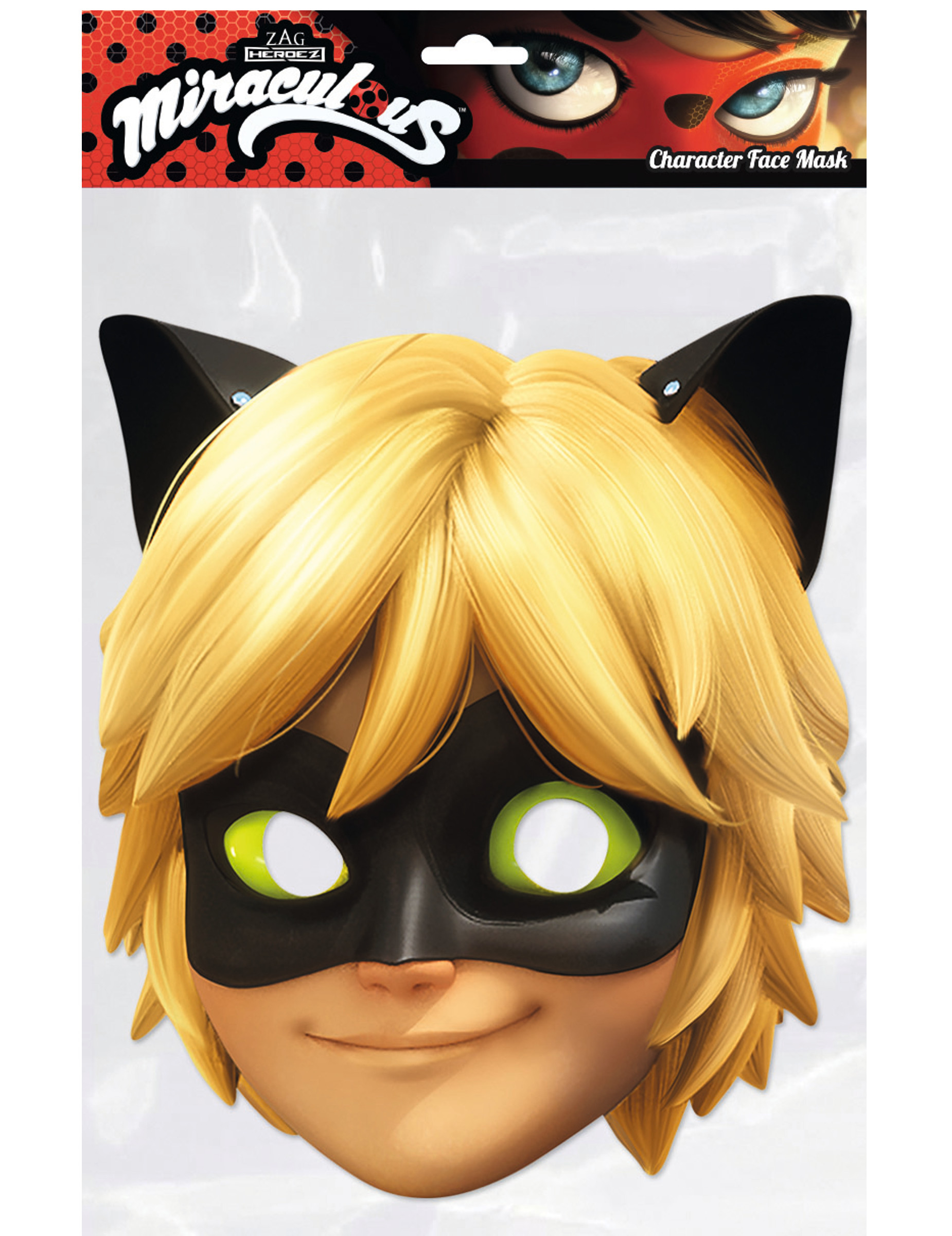 Masque carton chat noir Miraculous Ladybug