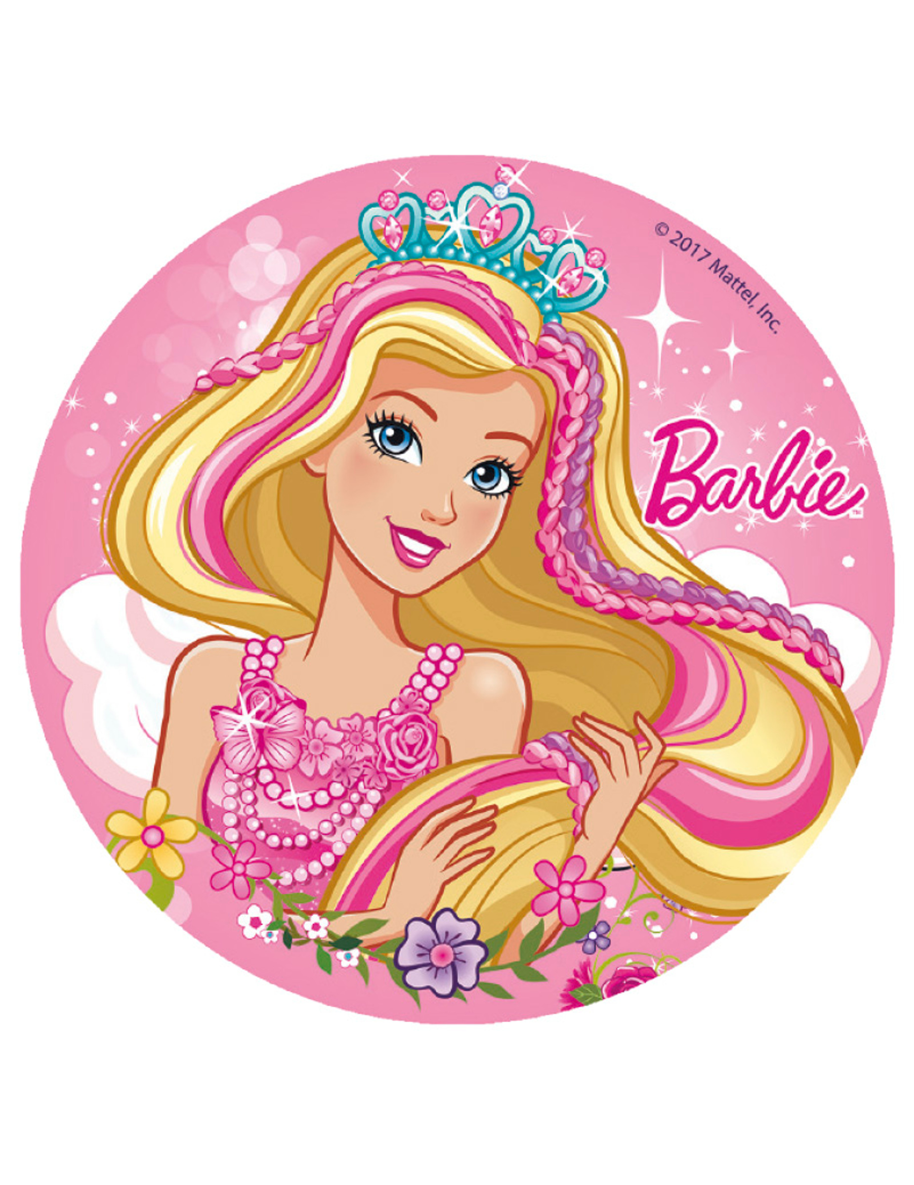 Disque en sucre Barbie 16 cm