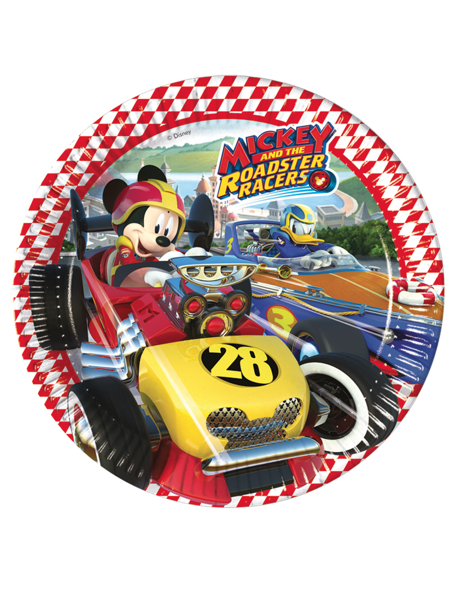 8 Assiettes en carton Mickey Racing 23 cm