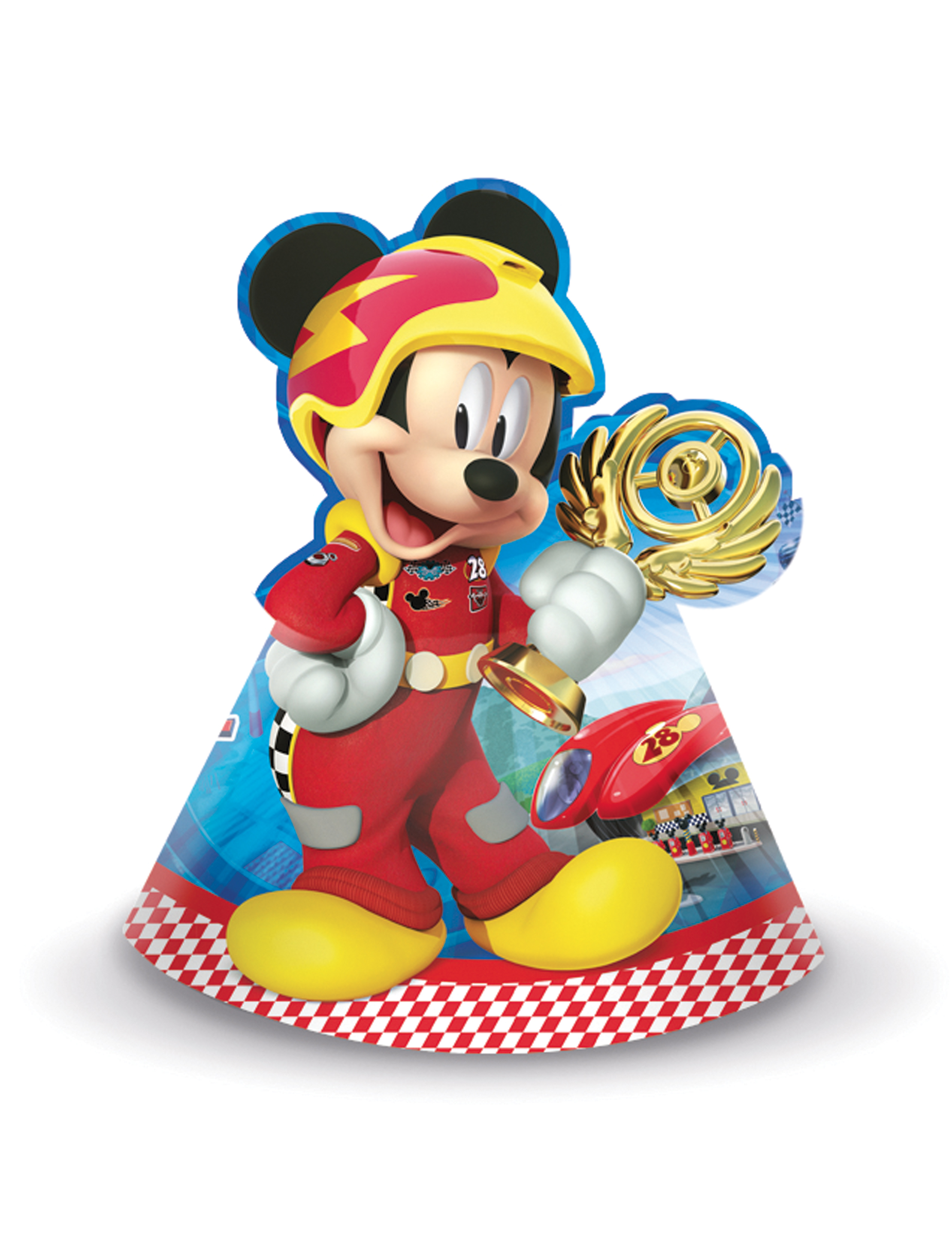 6 Chapeaux de fête Mickey & Donald Racing